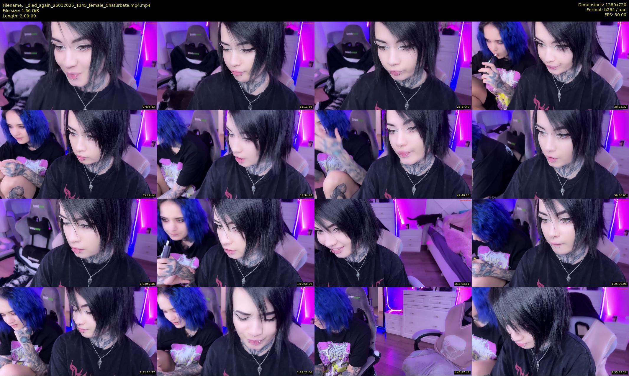 i_died_again — 121 minute Chaturbate female cam show recording, 720p, Jan 26, 2025