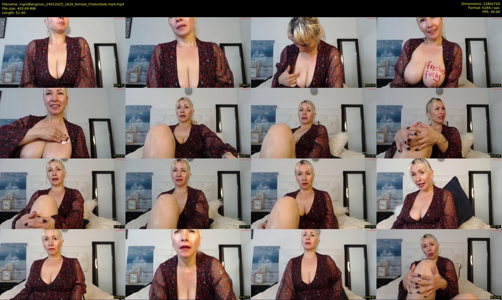 ingridbergman — 52 minute Chaturbate female cam show recording, 720p, Jan 24, 2025