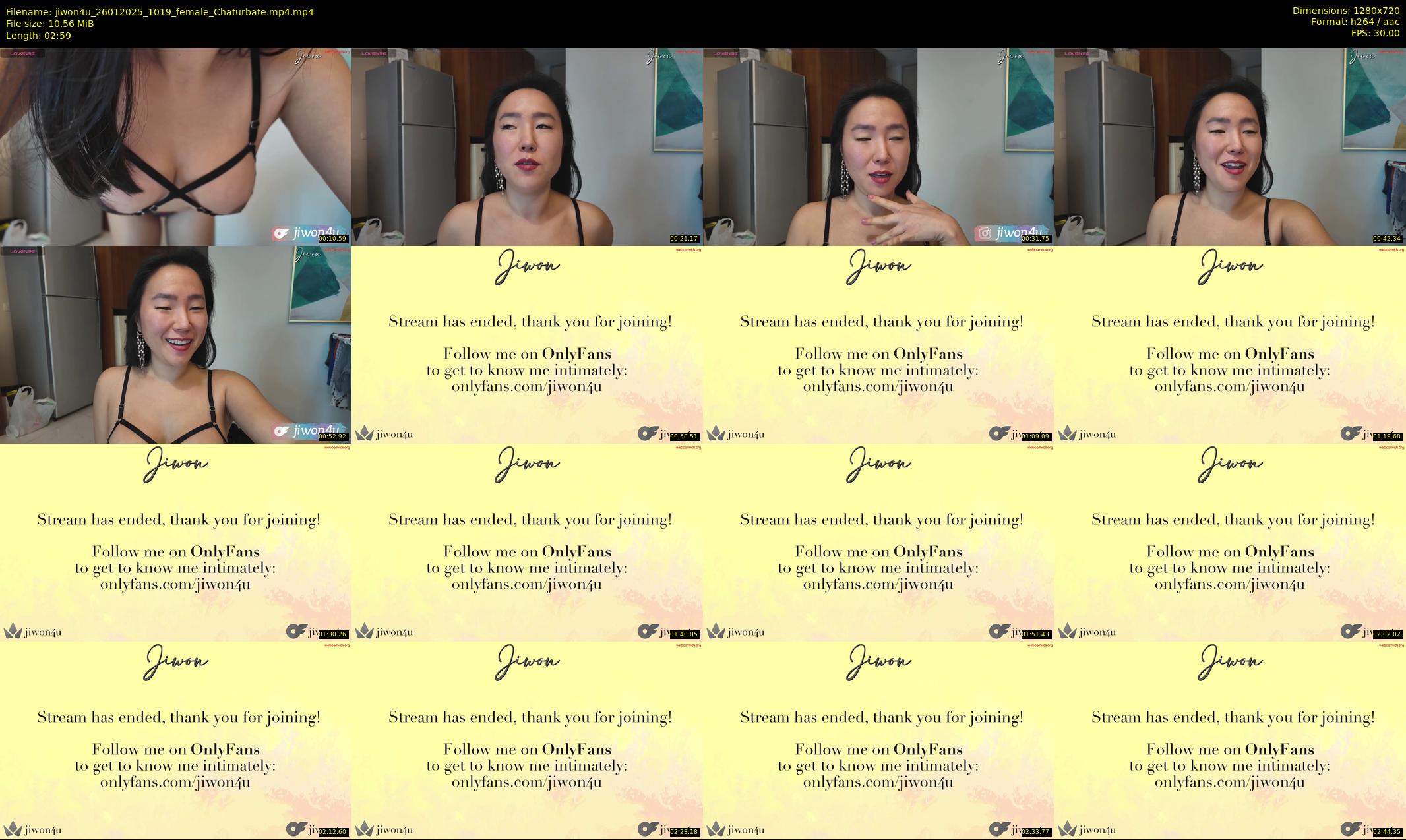 jiwon4u — 3 minute Chaturbate female cam show recording, 720p, Jan 26, 2025