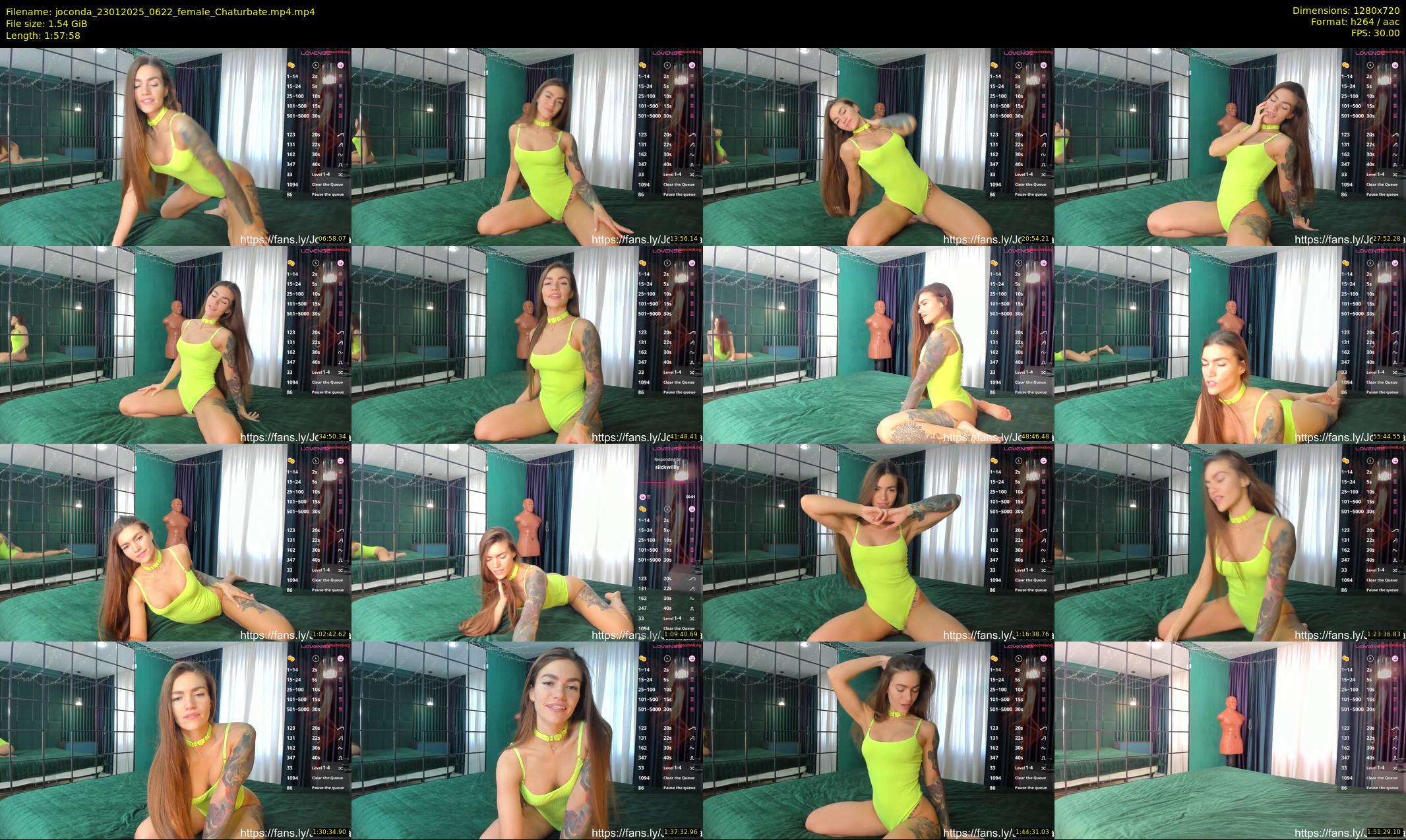 joconda — 118 minute Chaturbate female cam show recording, 720p, Jan 23, 2025