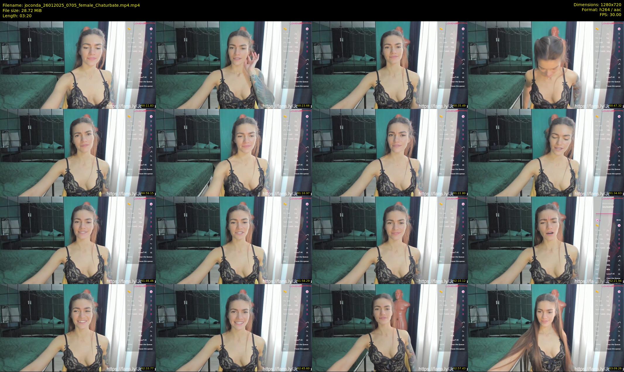 joconda — 4 minute Chaturbate female cam show recording, 720p, Jan 26, 2025
