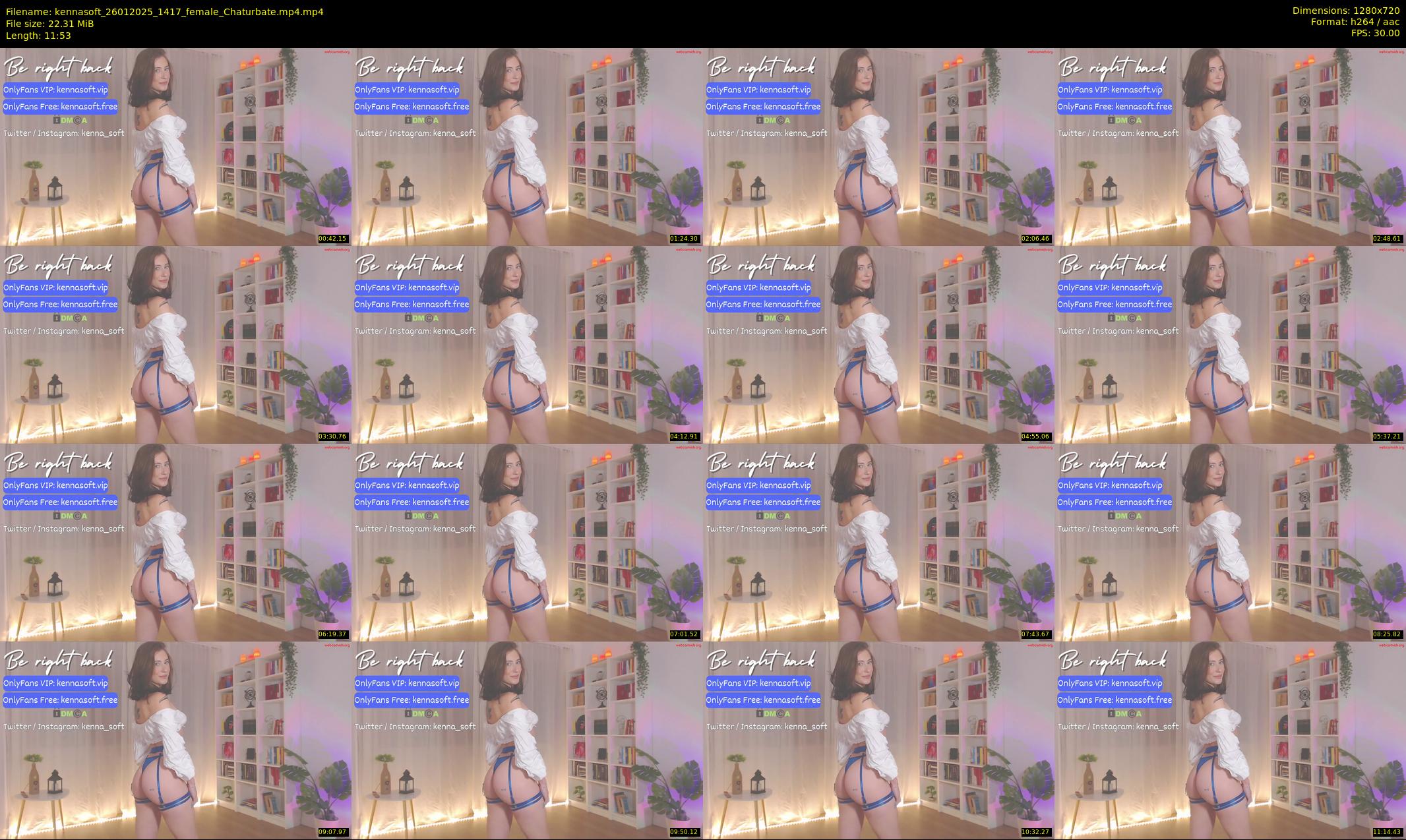 kennasoft — 12 minute Chaturbate female cam show recording, 720p, Jan 26, 2025