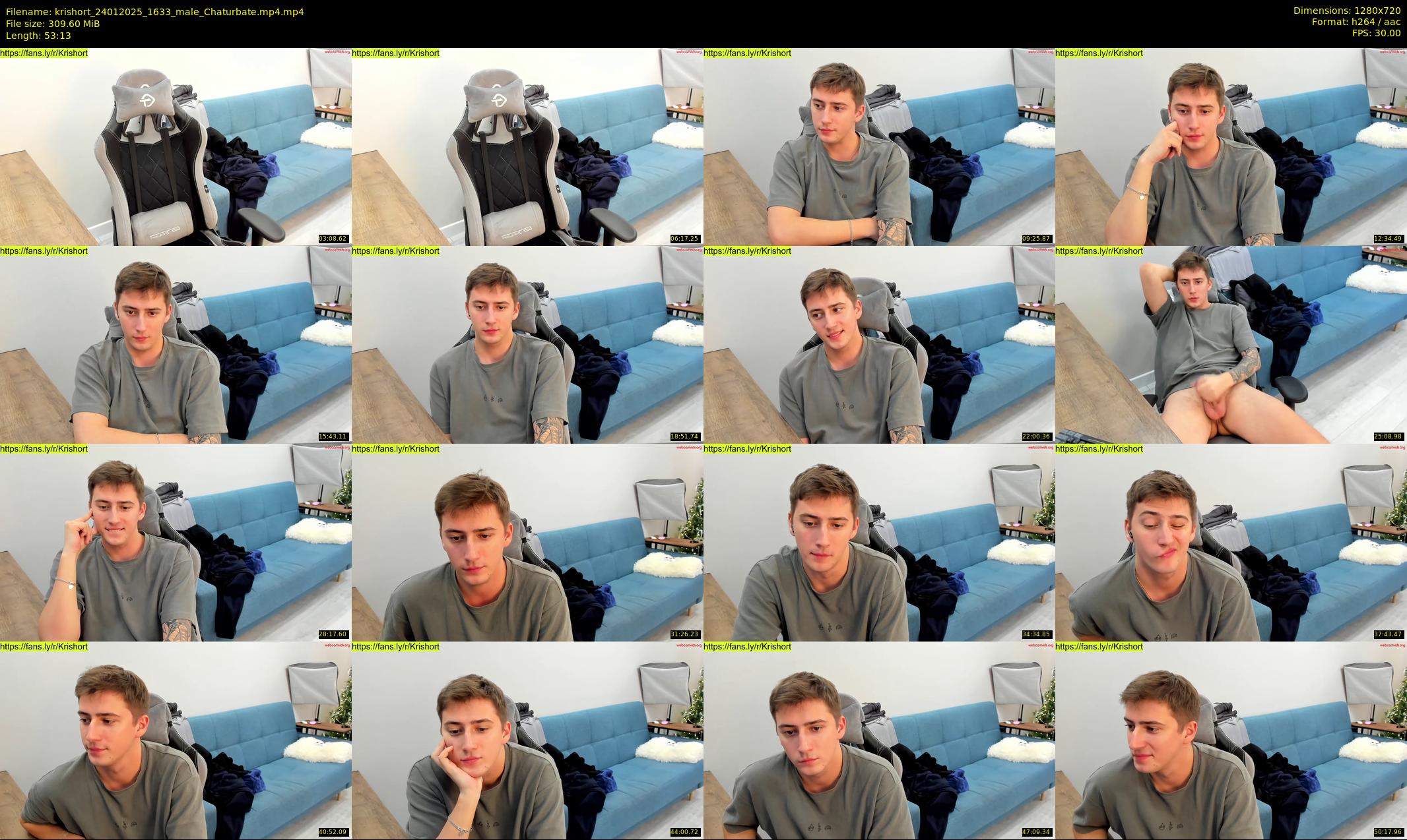 krishort — 54 minute Chaturbate male cam show recording, 720p, Jan 24, 2025