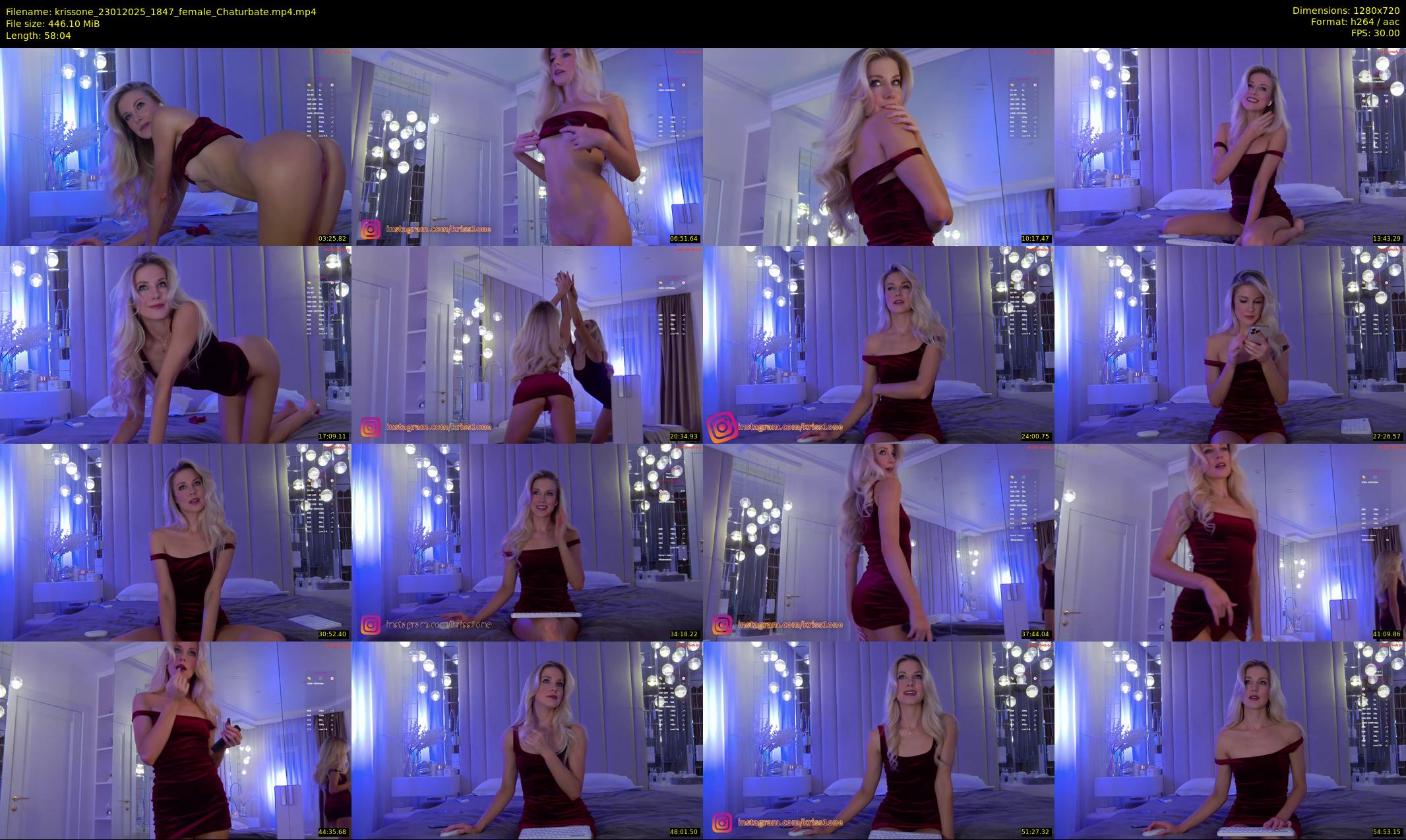 krissone — 59 minute Chaturbate female cam show recording, 720p, Jan 23, 2025