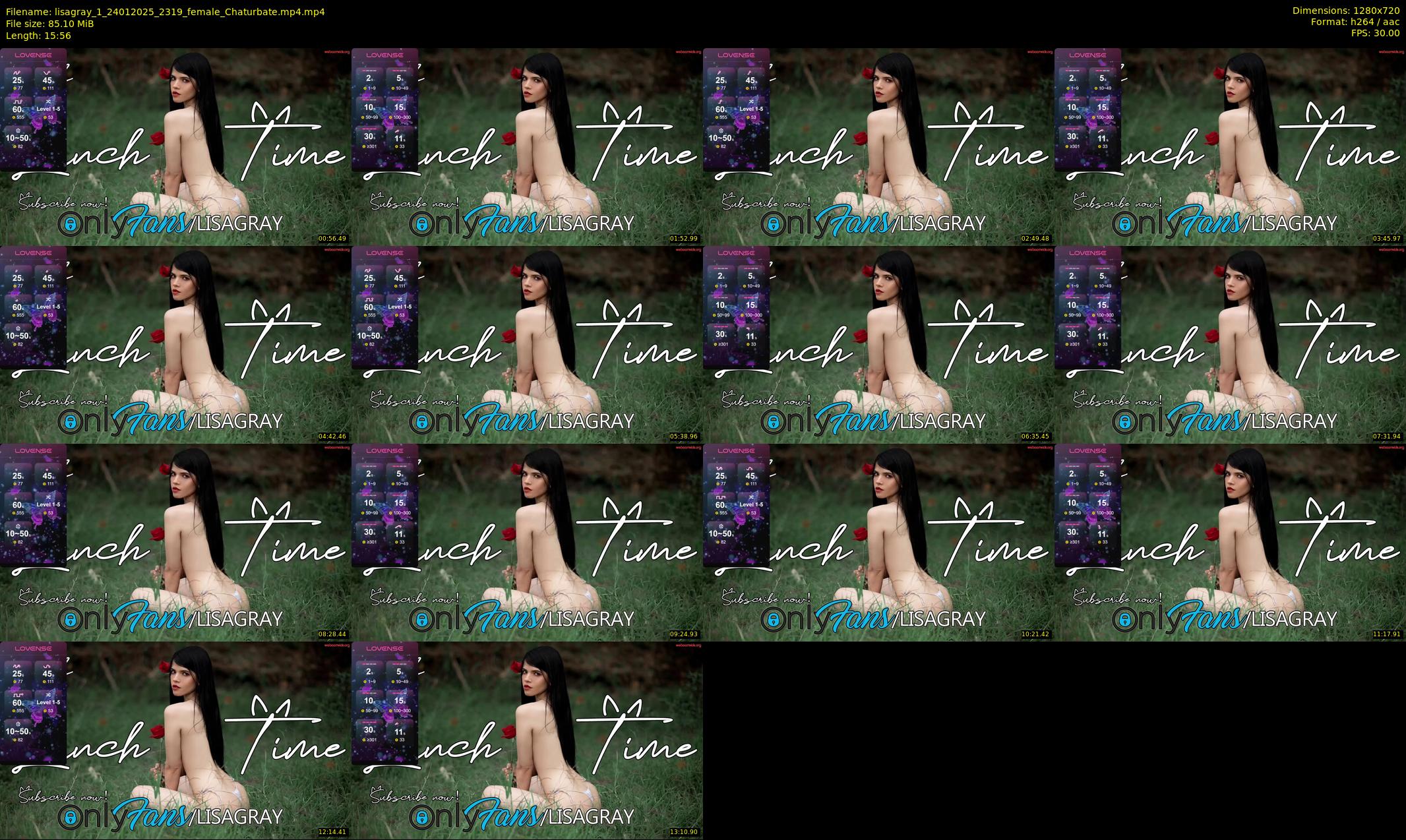 lisagray_1 — 16 minute Chaturbate female cam show recording, 720p, Jan 24, 2025