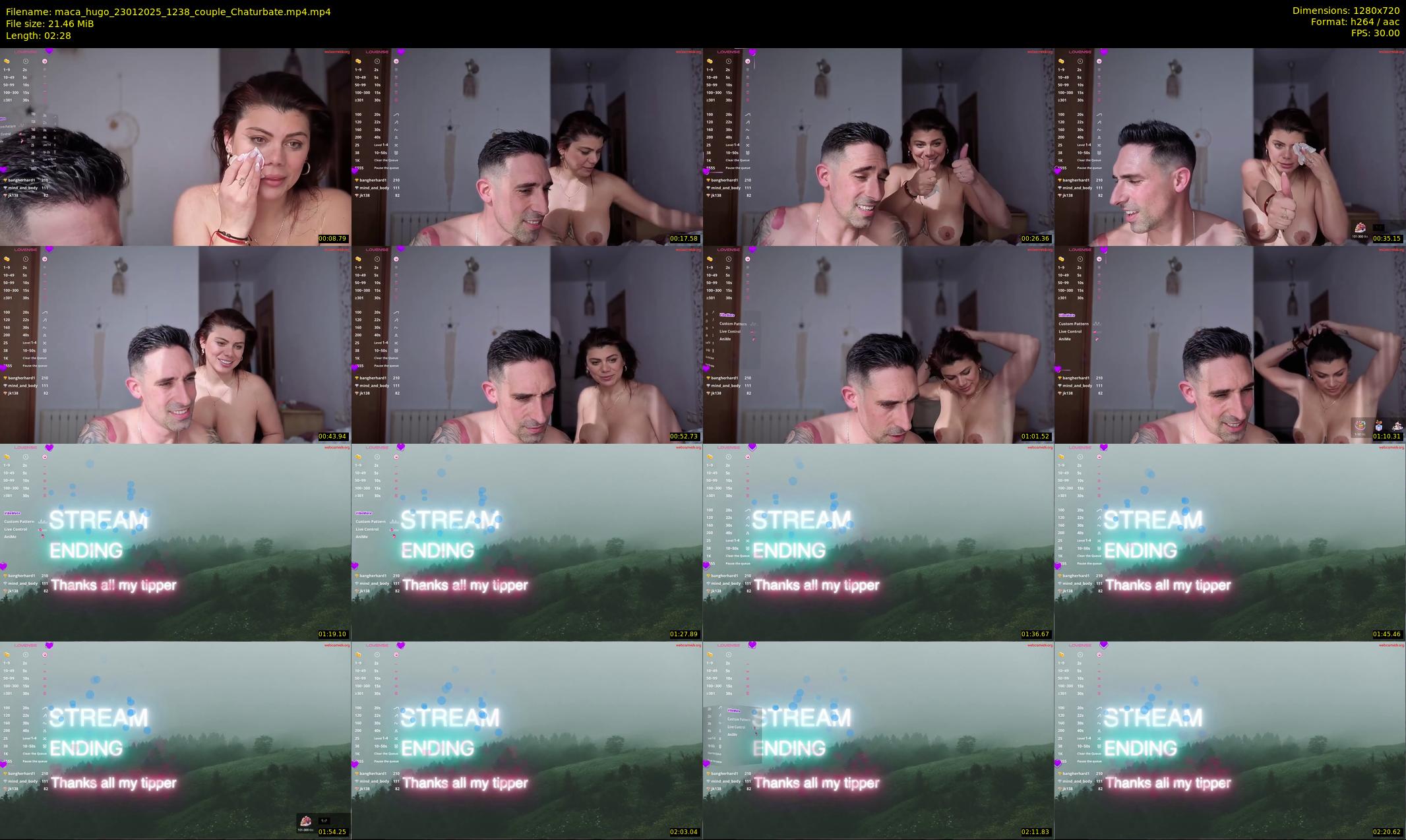 maca_hugo — 3 minute Chaturbate couple cam show recording, 720p, Jan 23, 2025