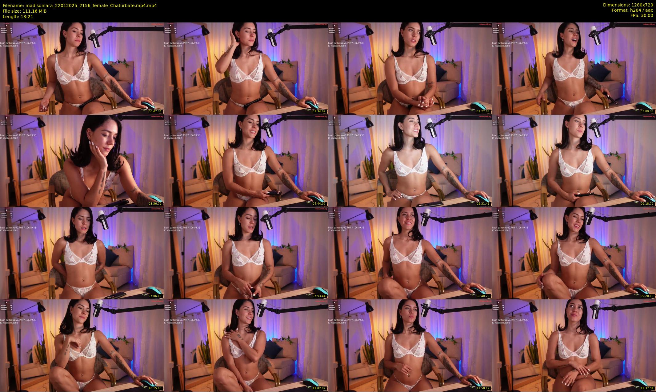 madisonlara — 14 minute Chaturbate female cam show recording, 720p, Jan 22, 2025