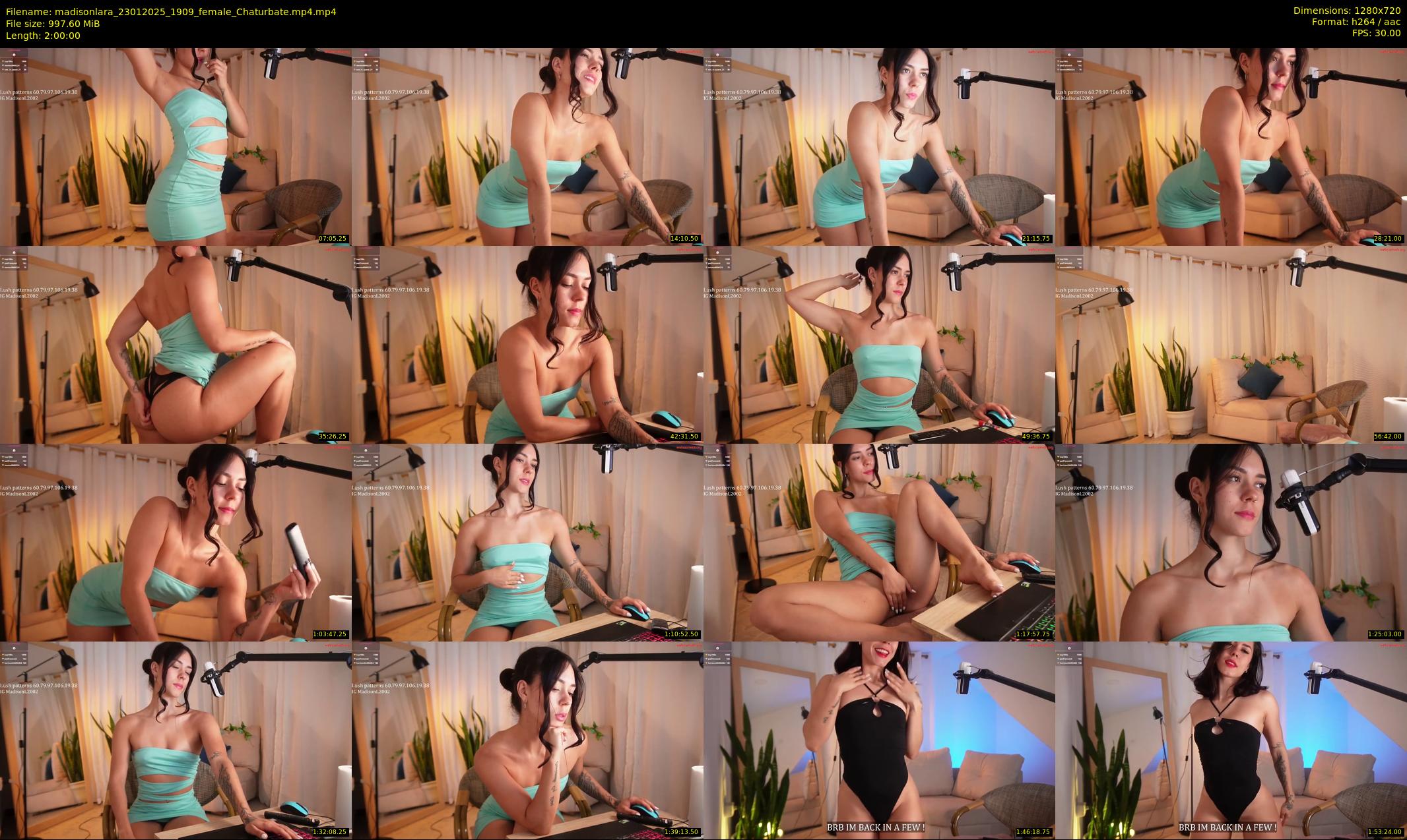 madisonlara — 120 minute Chaturbate female cam show recording, 720p, Jan 23, 2025
