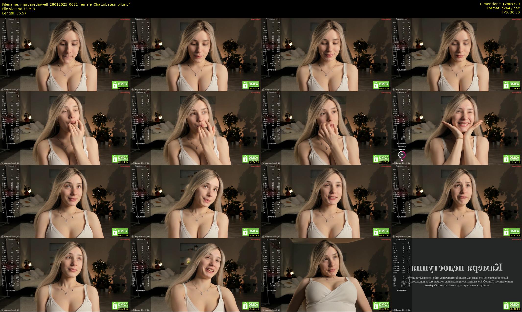 margarethowell — 7 minute Chaturbate female cam show recording, 720p, Jan 28, 2025