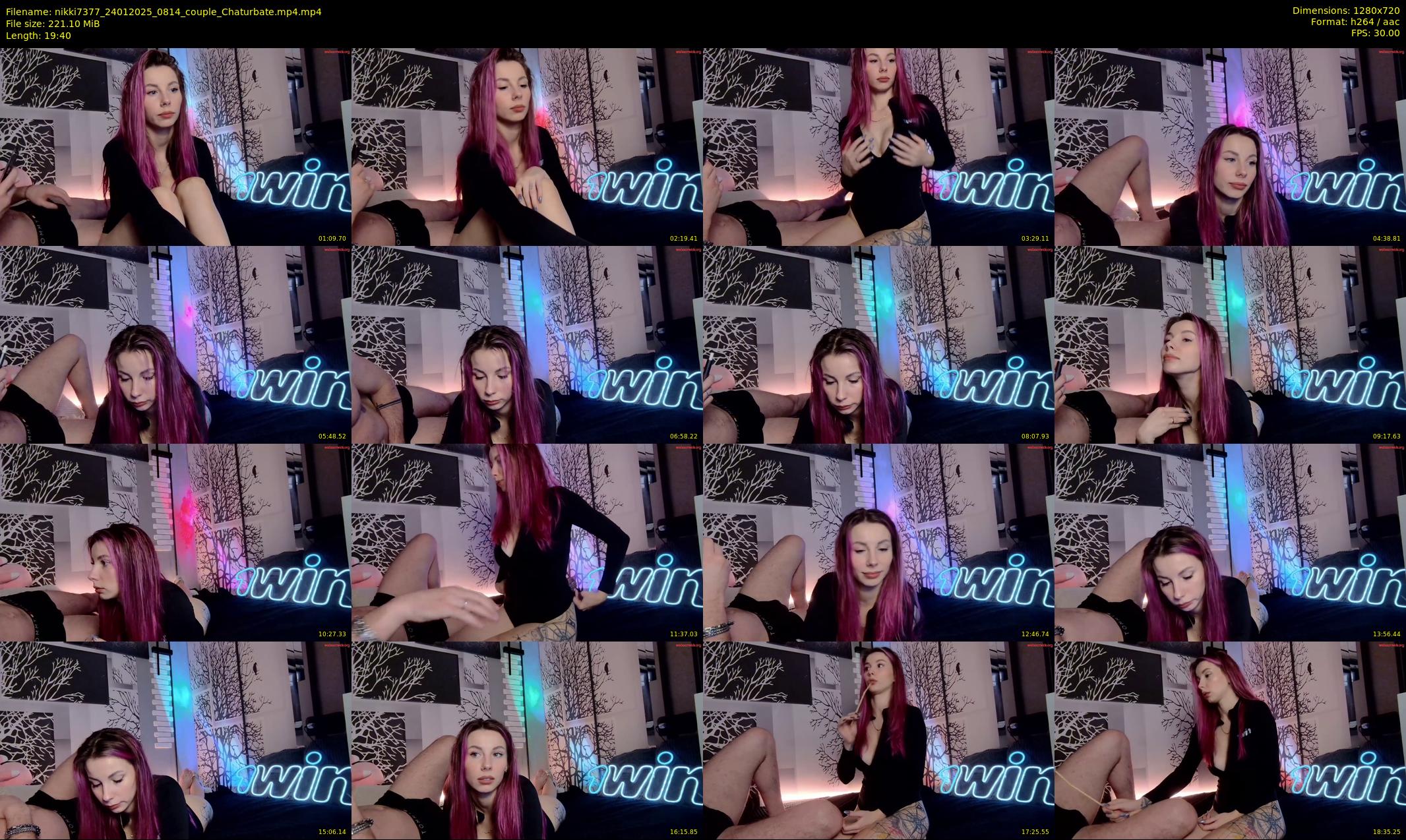 nikki7377 — 20 minute Chaturbate couple cam show recording, 720p, Jan 24, 2025