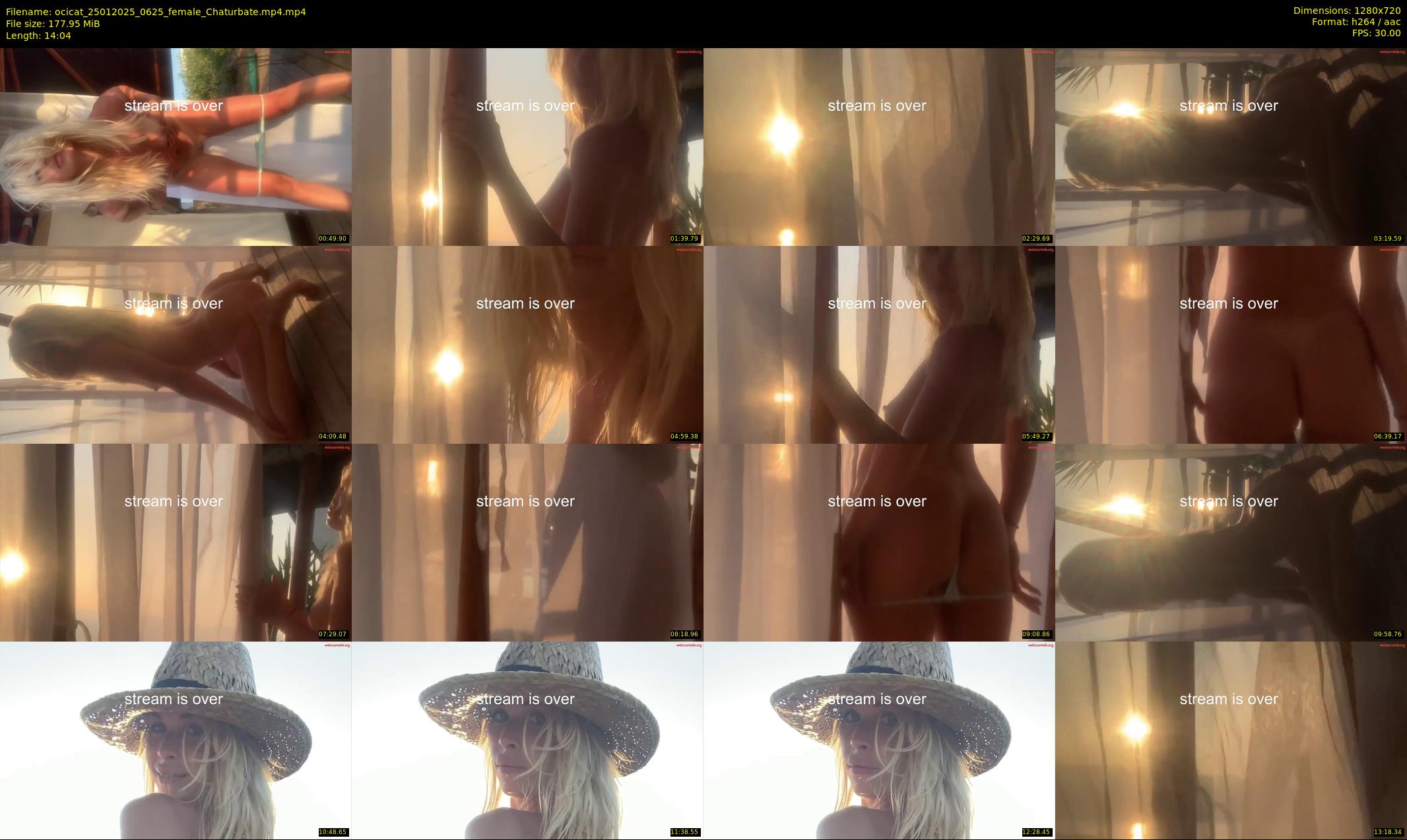 ocicat — 15 minute Chaturbate female cam show recording, 720p, Jan 25, 2025