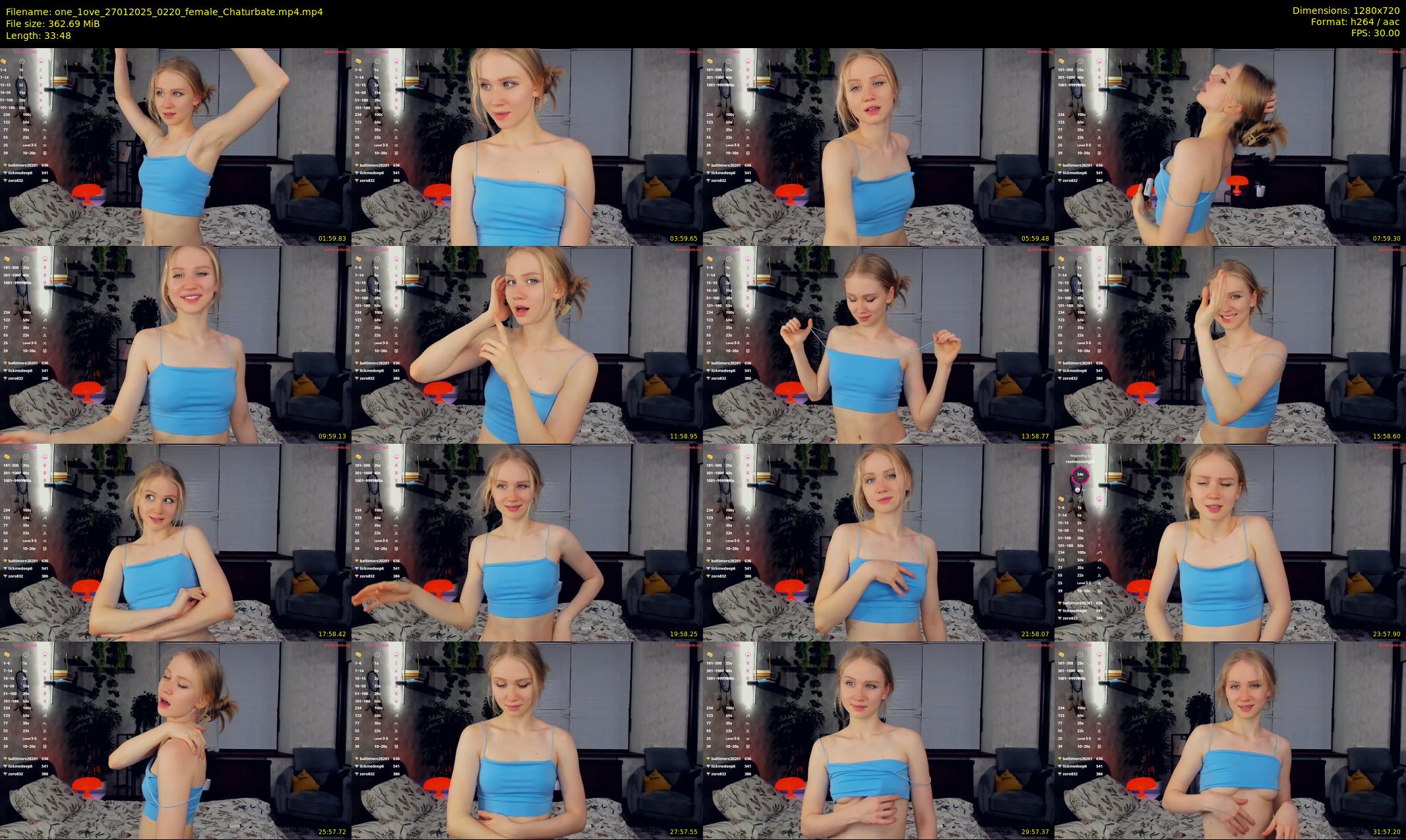 one_1ove — 34 minute Chaturbate female cam show recording, 720p, Jan 27, 2025