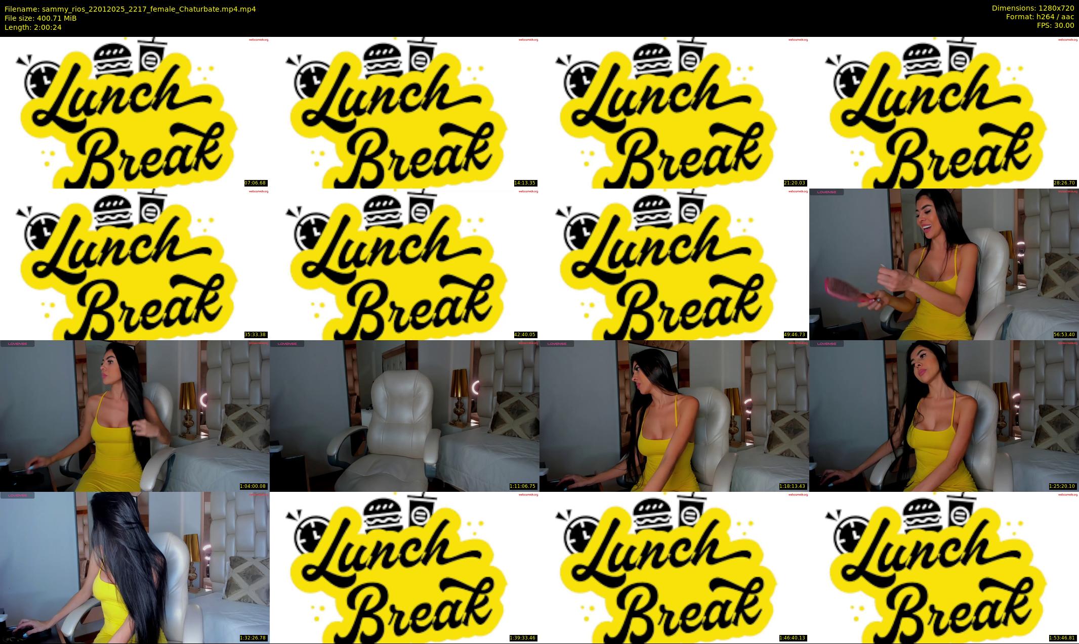 sammy_rios — 121 minute Chaturbate female cam show recording, 720p, Jan 22, 2025