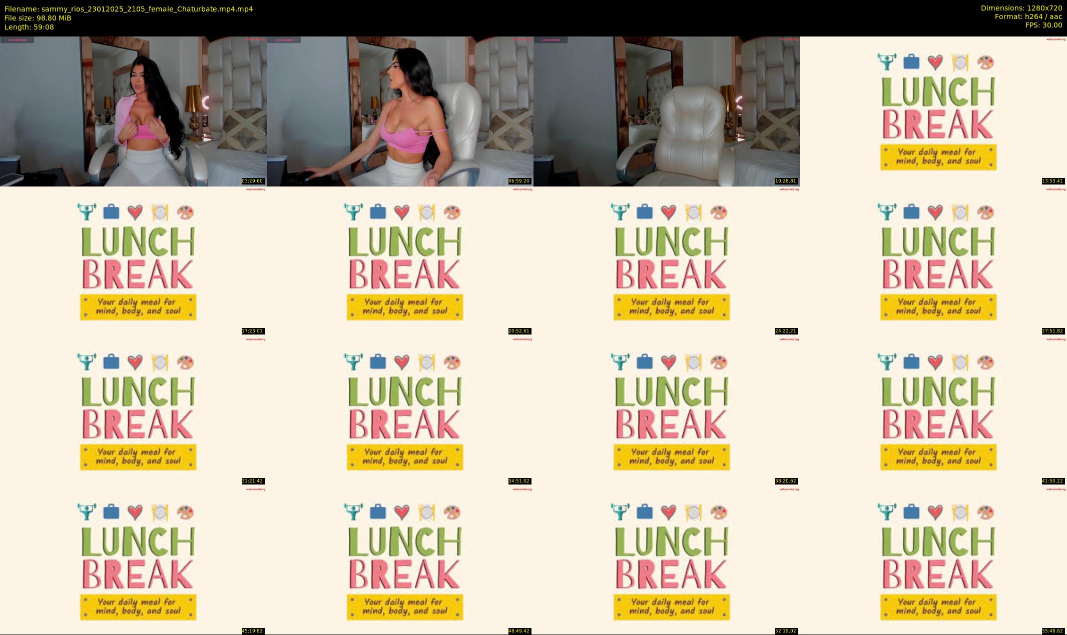 sammy_rios — 60 minute Chaturbate female cam show recording, 720p, Jan 23, 2025