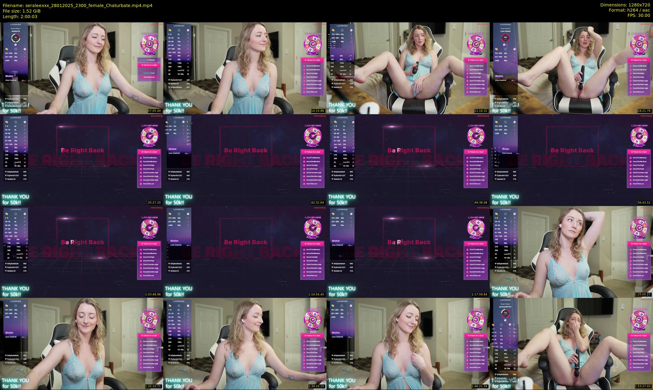 seraleexxx — 121 minute Chaturbate female cam show recording, 720p, Jan 28, 2025