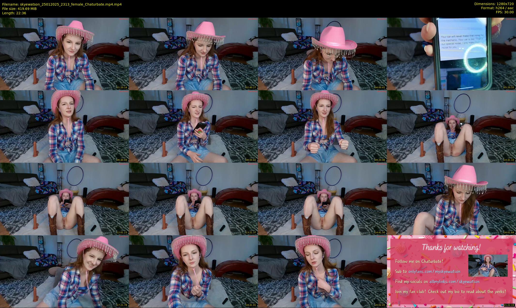 skyewatson — 23 minute Chaturbate female cam show recording, 720p, Jan 25, 2025