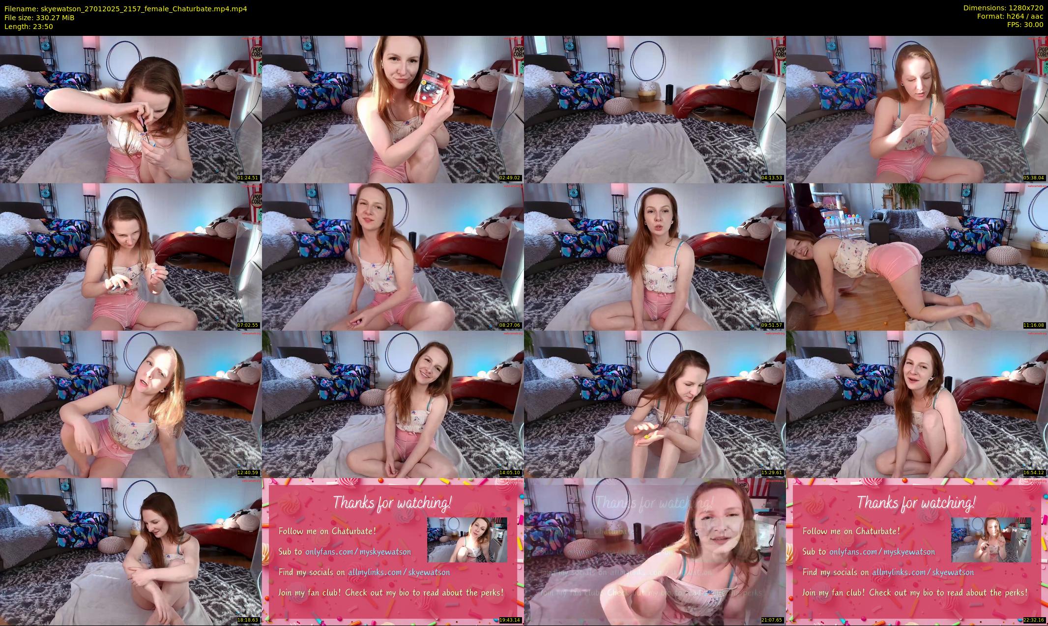 skyewatson — 24 minute Chaturbate female cam show recording, 720p, Jan 27, 2025