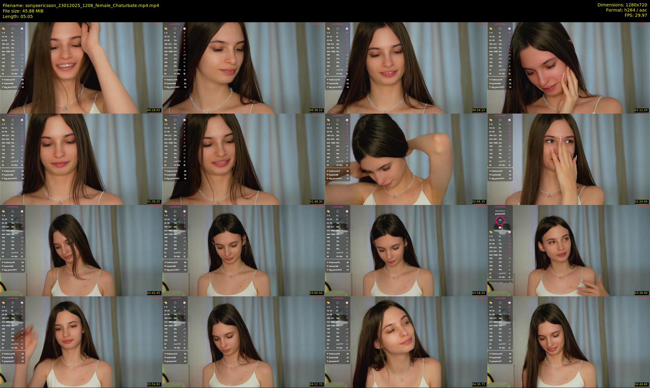 sonyaericsson — 6 minute Chaturbate female cam show recording, 720p, Jan 23, 2025