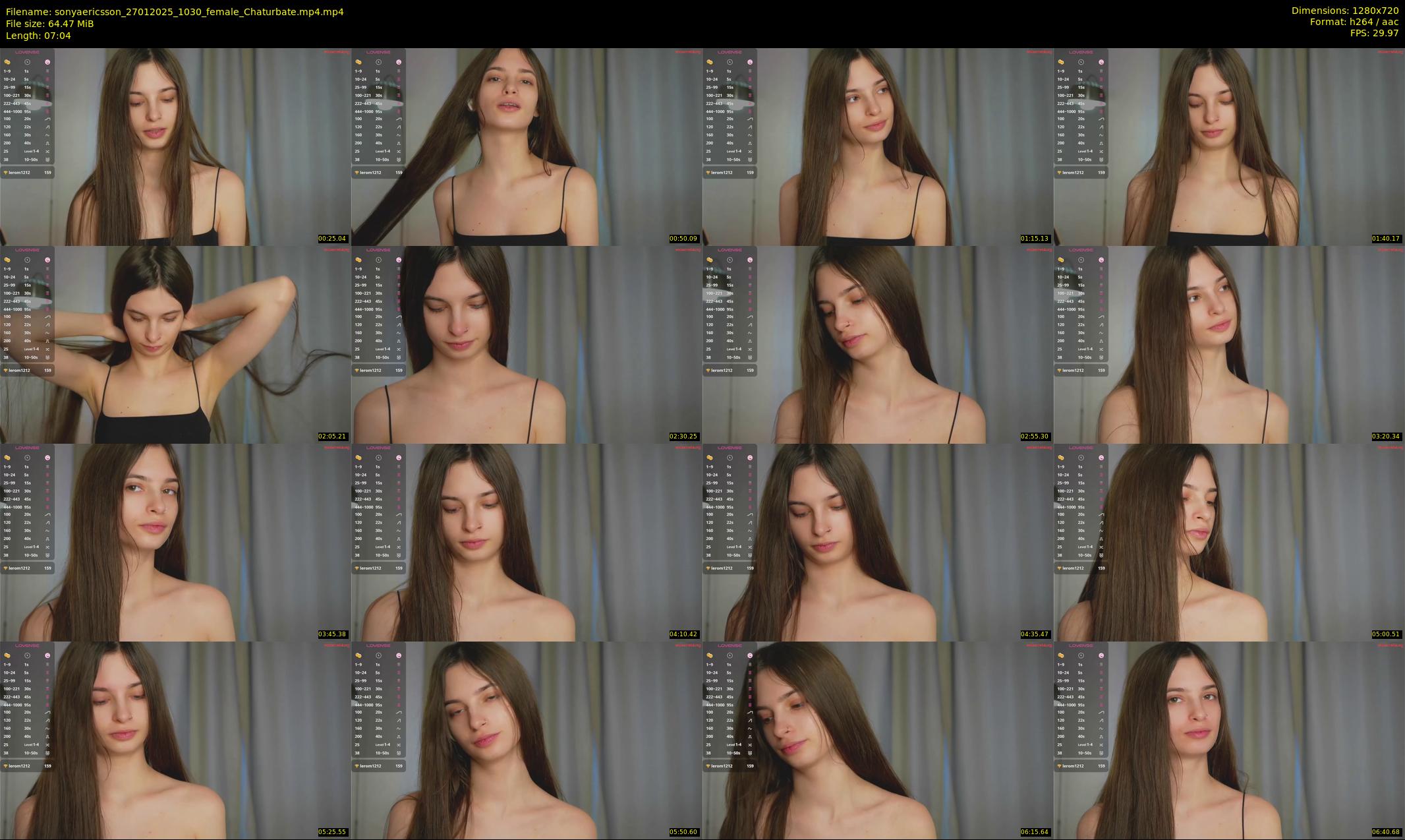 sonyaericsson — 8 minute Chaturbate female cam show recording, 720p, Jan 27, 2025