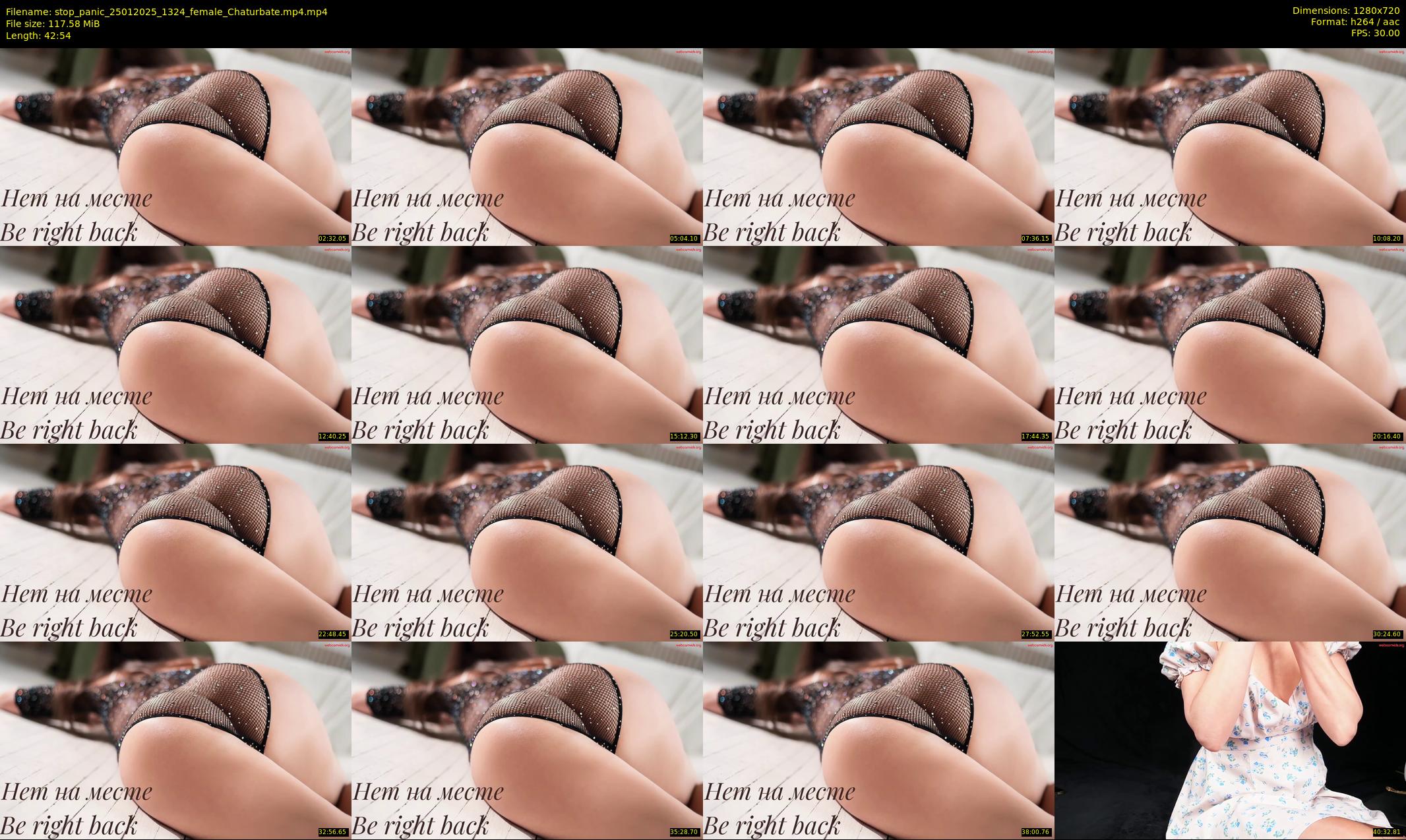 stop_panic — 43 minute Chaturbate female cam show recording, 720p, Jan 25, 2025