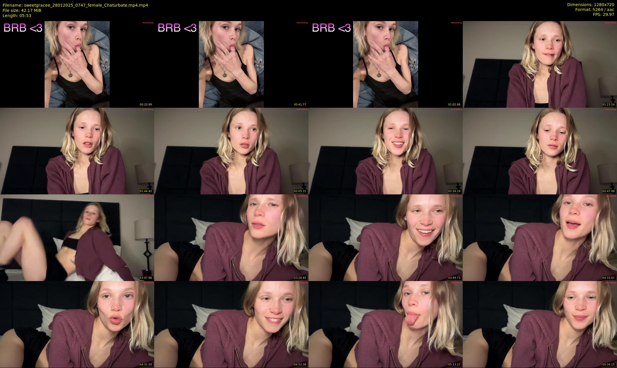 sweetgracee — 6 minute Chaturbate female cam show recording, 720p, Jan 28, 2025