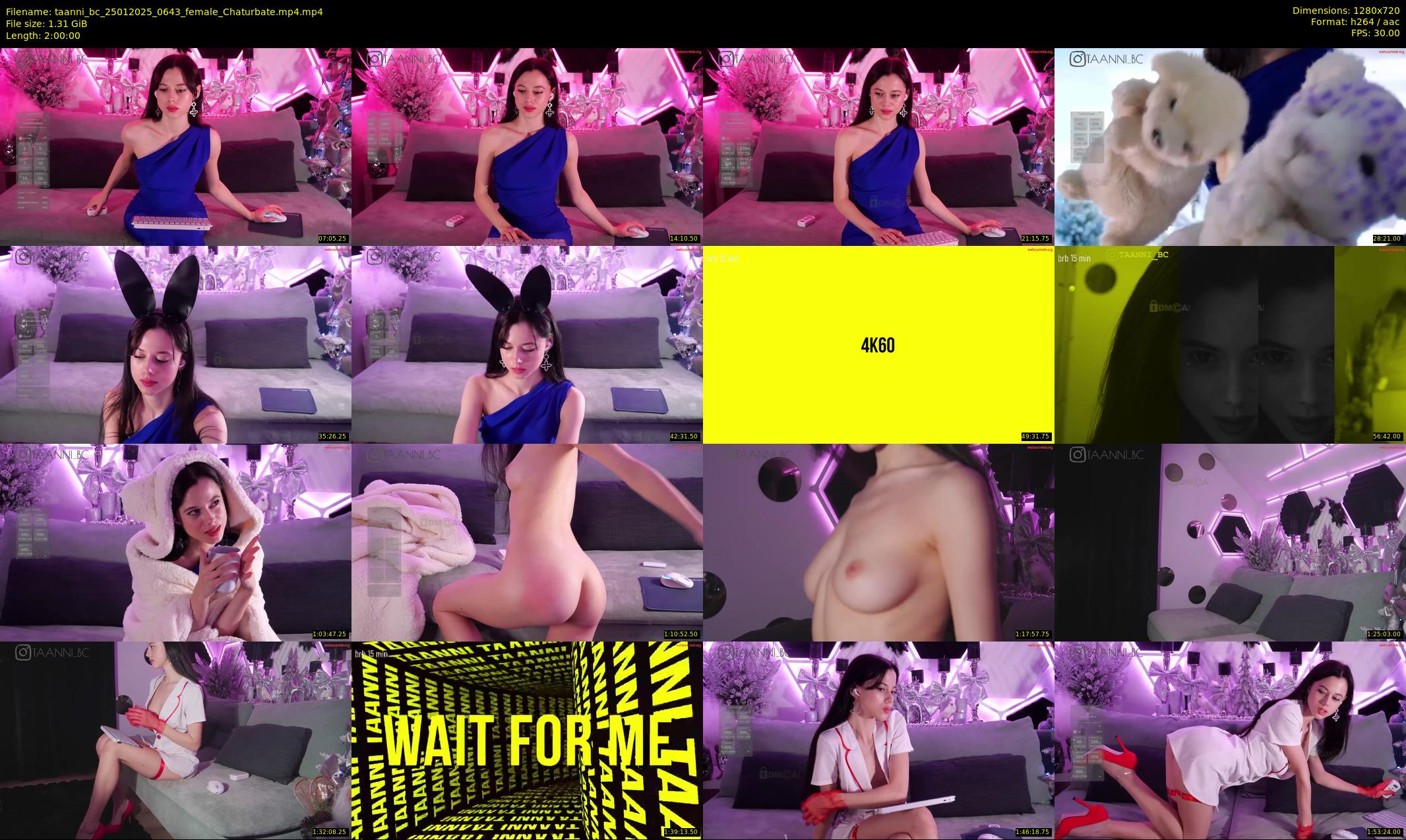 taanni_bc — 120 minute Chaturbate female cam show recording, 720p, Jan 25, 2025
