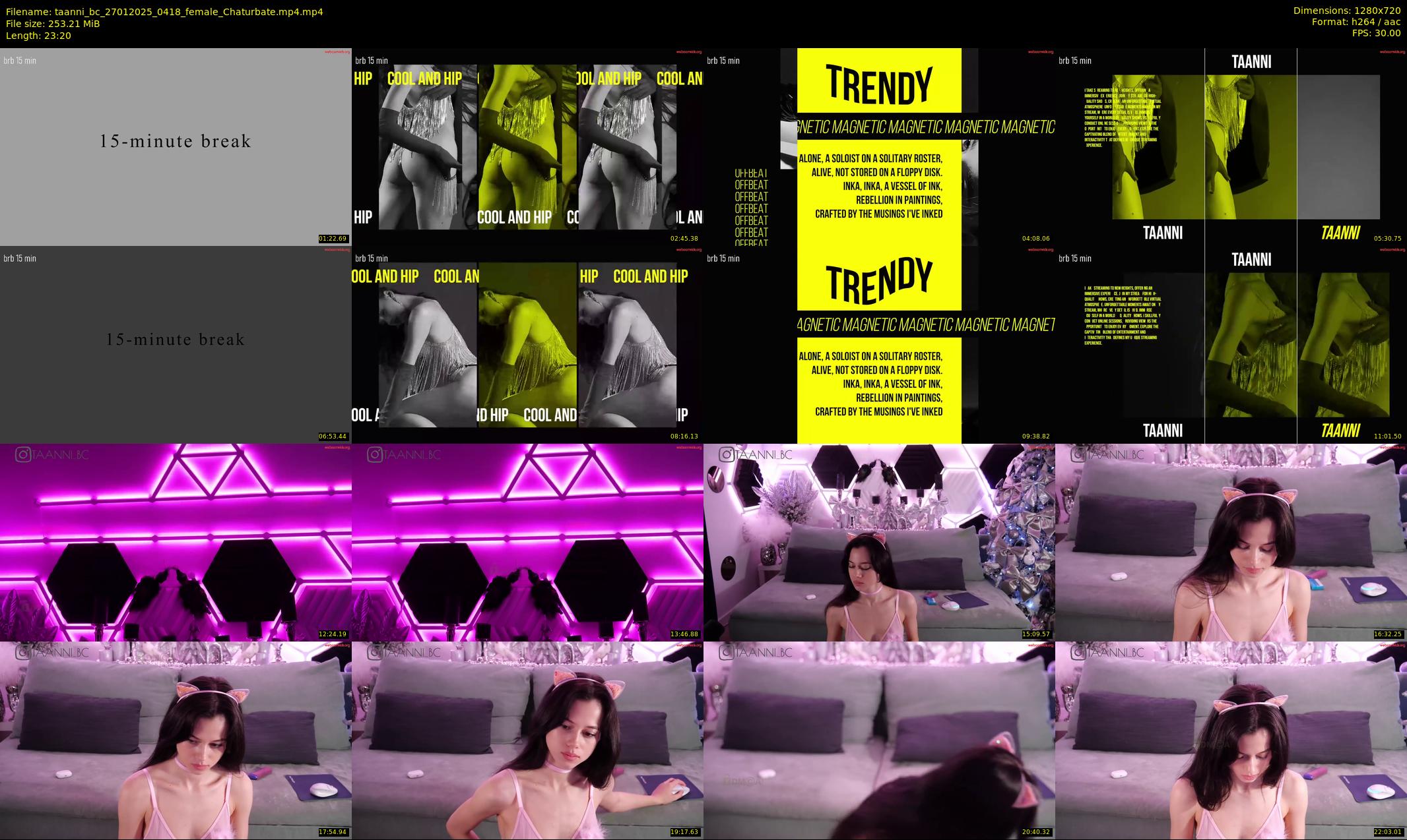 taanni_bc — 24 minute Chaturbate female cam show recording, 720p, Jan 27, 2025