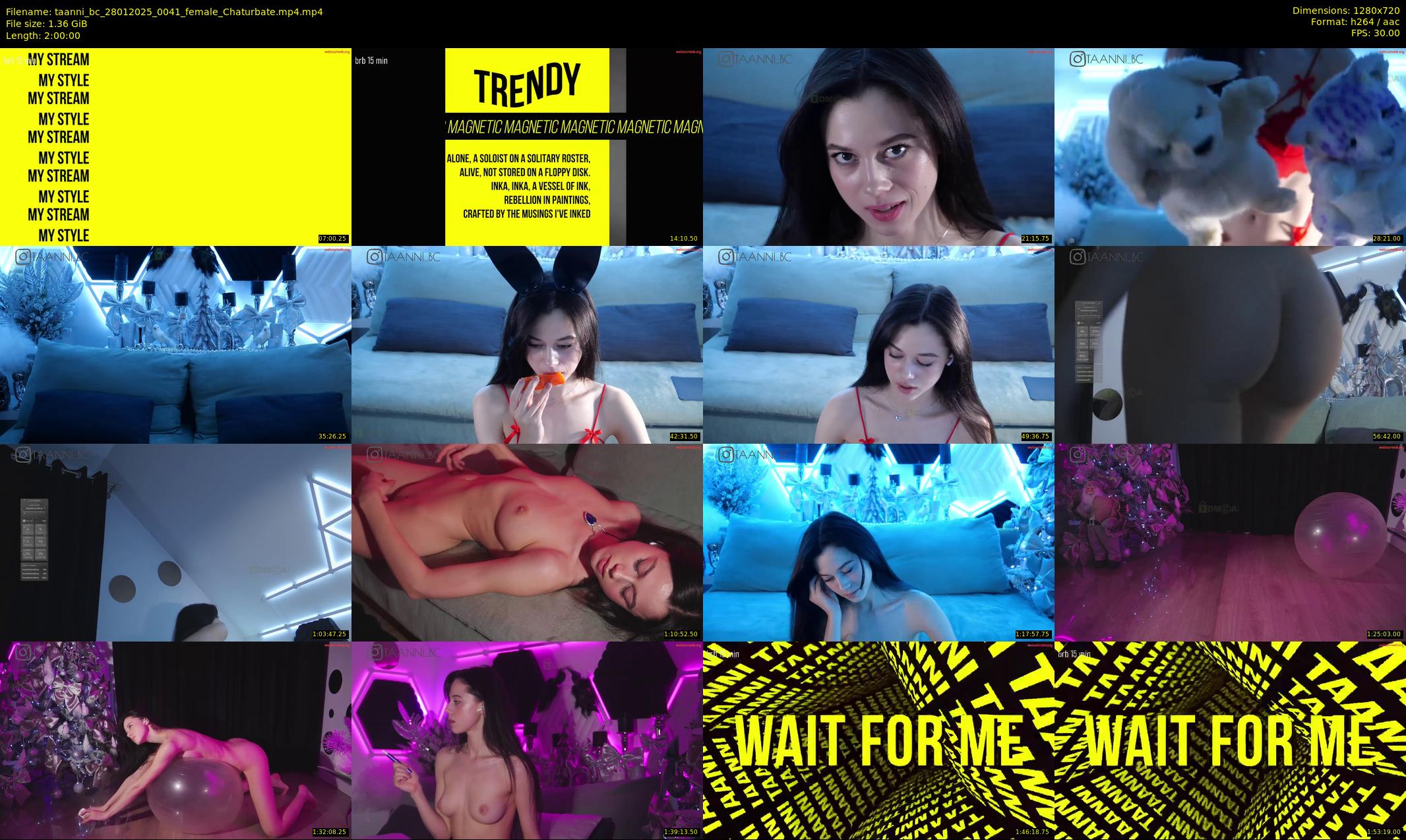 taanni_bc — 120 minute Chaturbate female cam show recording, 720p, Jan 28, 2025