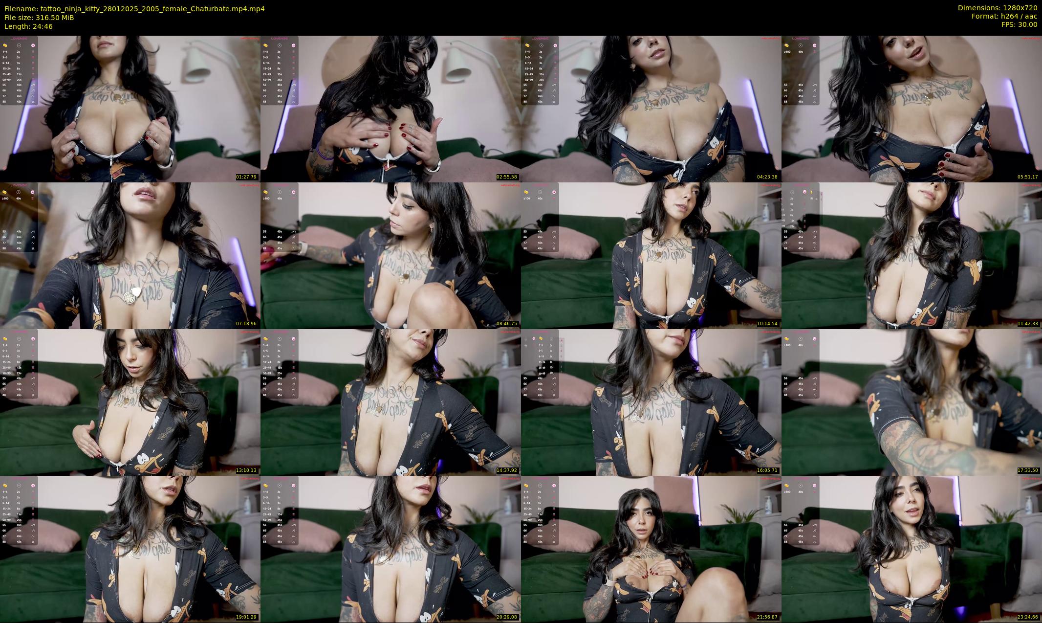 tattoo_ninja_kitty — 25 minute Chaturbate female cam show recording, 720p, Jan 28, 2025