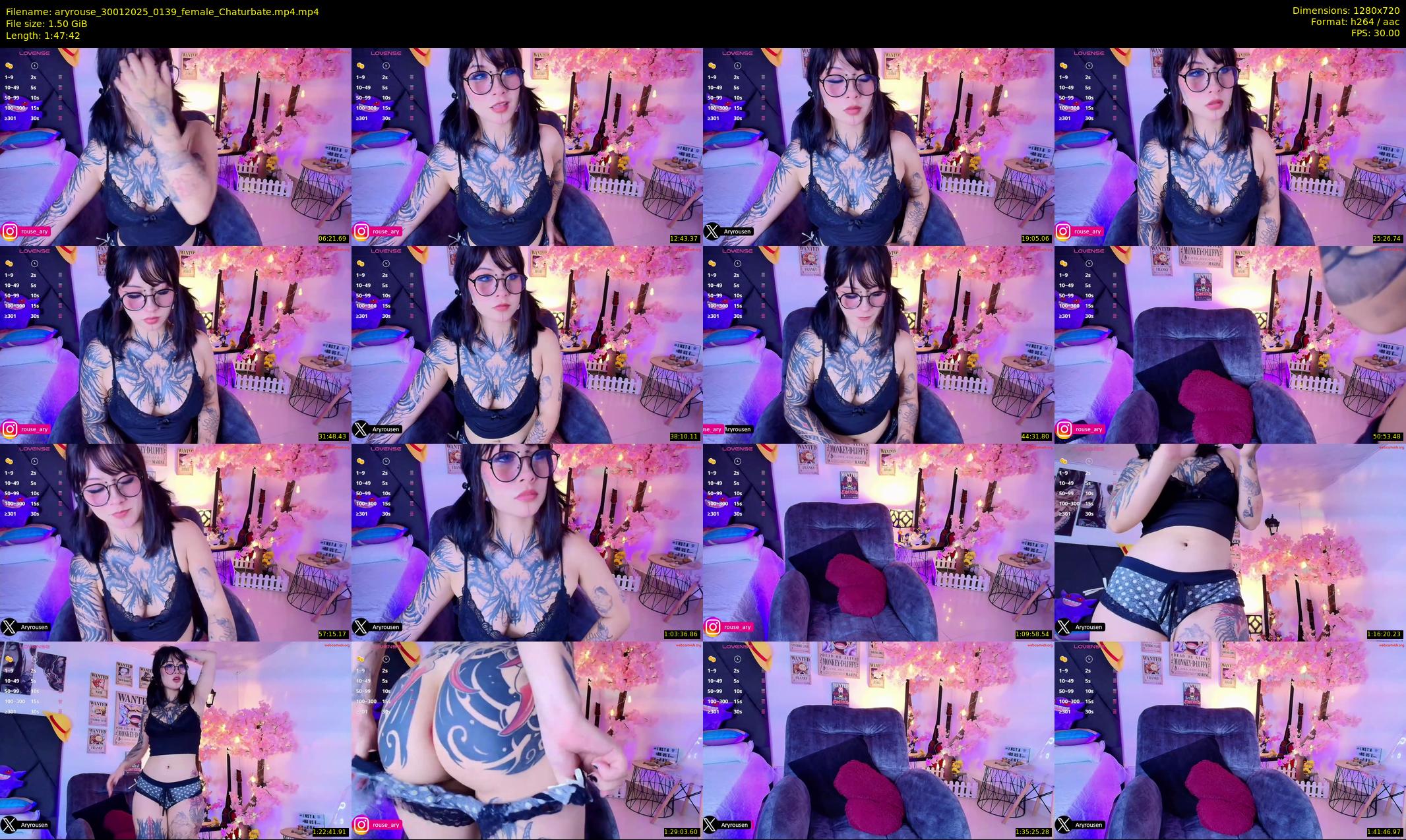 aryrouse — 108 minute Chaturbate female cam show recording, 720p, Jan 30, 2025