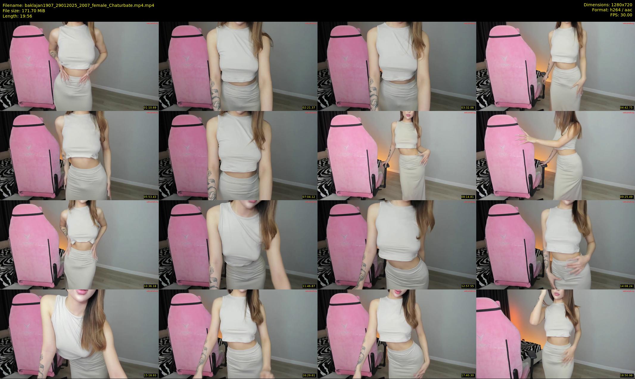 baklajan1907 — 20 minute Chaturbate female cam show recording, 720p, Jan 29, 2025