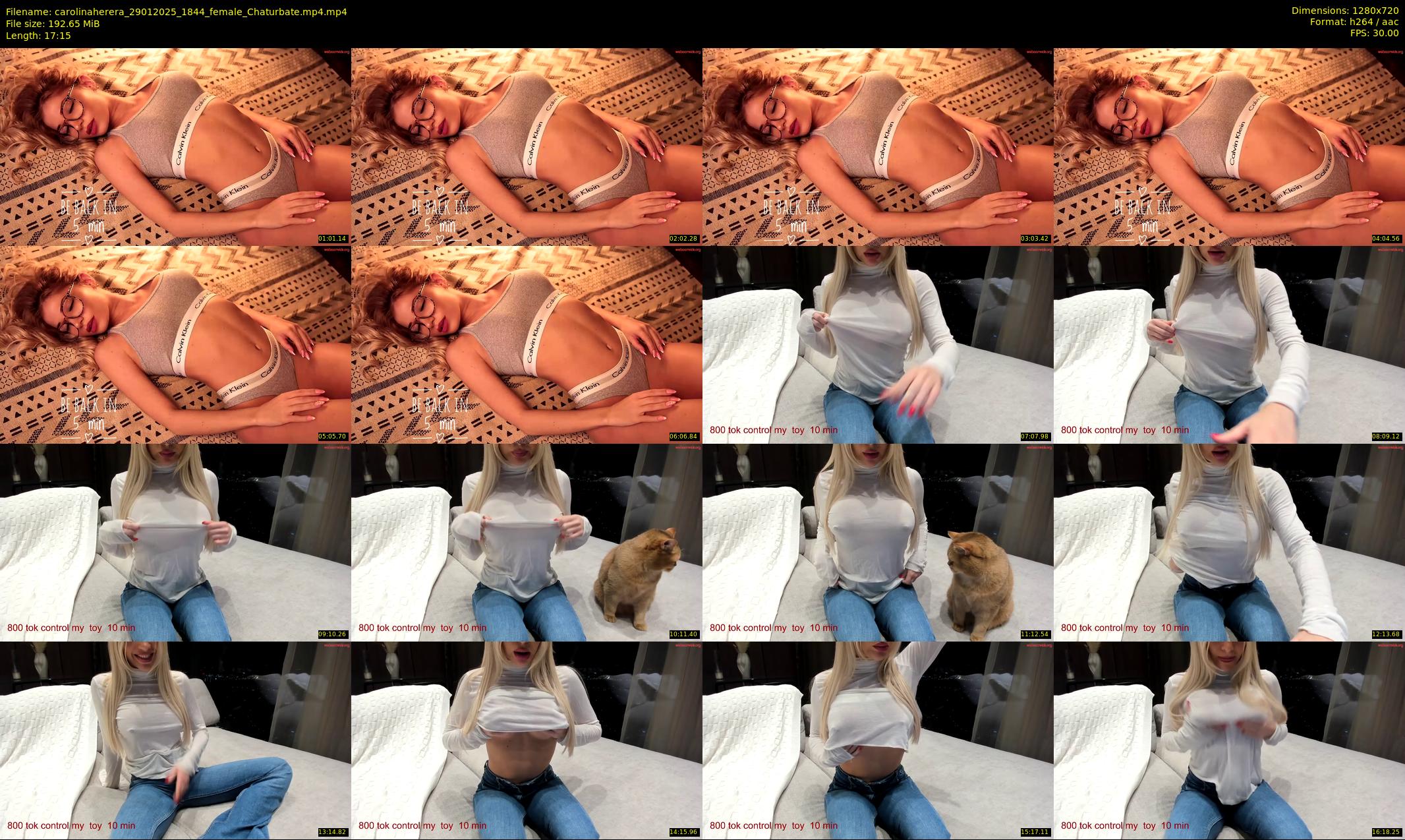 carolinaherera — 18 minute Chaturbate female cam show recording, 720p, Jan 29, 2025