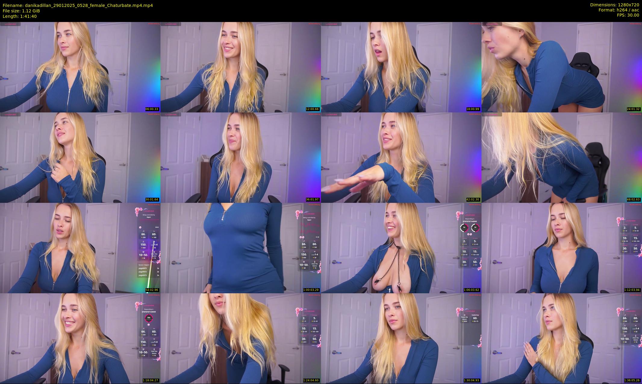 danikadillan — 102 minute Chaturbate female cam show recording, 720p, Jan 29, 2025