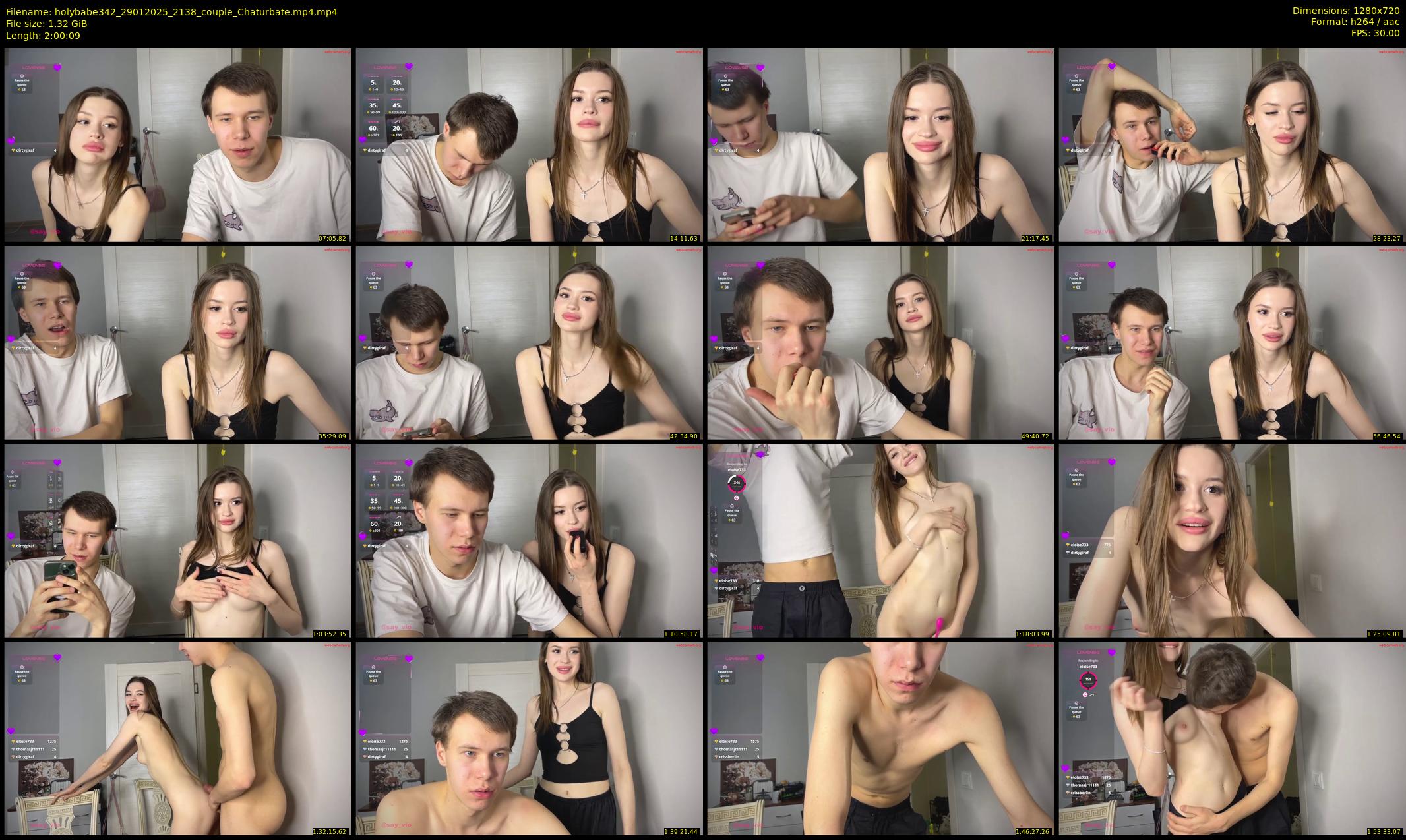 holybabe342 — 121 minute Chaturbate couple cam show recording, 720p, Jan 29, 2025