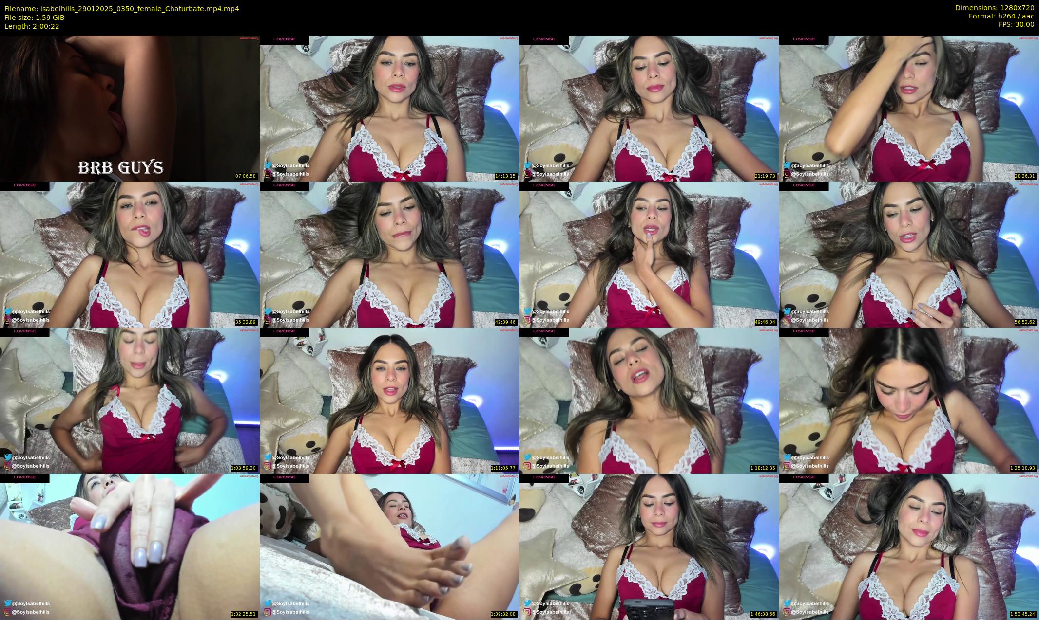 isabelhills — 121 minute Chaturbate female cam show recording, 720p, Jan 29, 2025