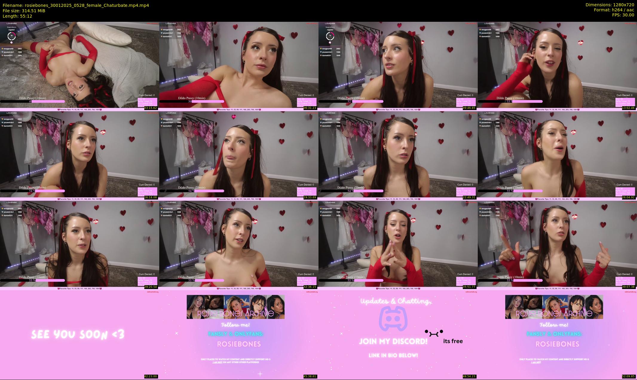 rosiebones — 56 minute Chaturbate female cam show recording, 720p, Jan 30, 2025