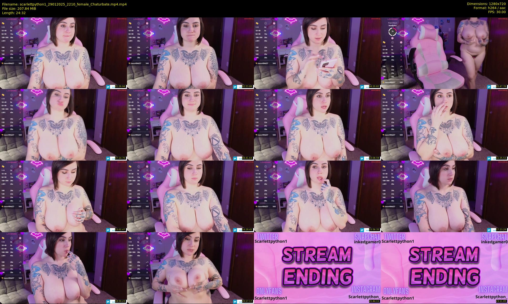 scarlettpython1 — 25 minute Chaturbate female cam show recording, 720p, Jan 29, 2025
