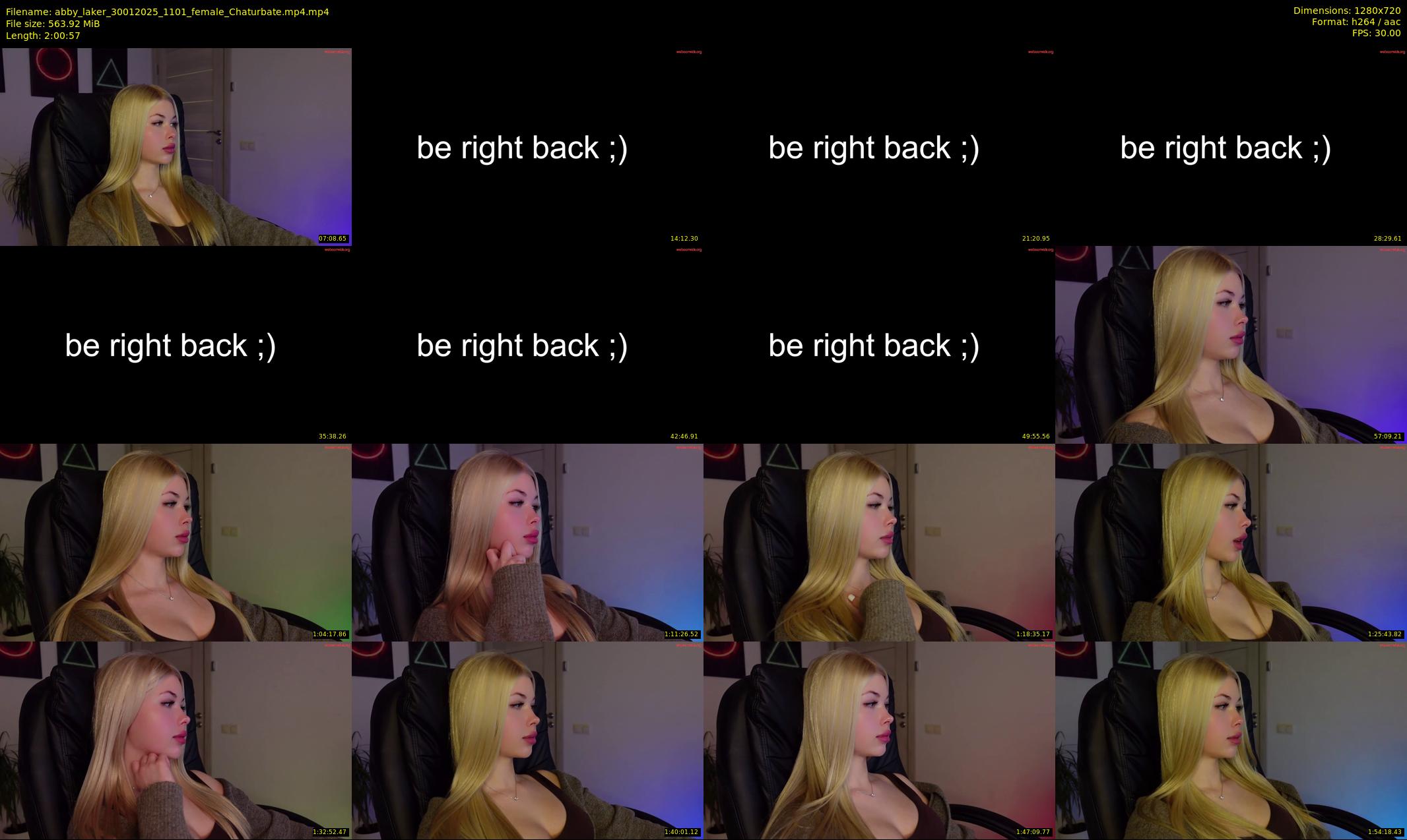 abby_laker — 121 minute Chaturbate female cam show recording, 720p, Jan 30, 2025