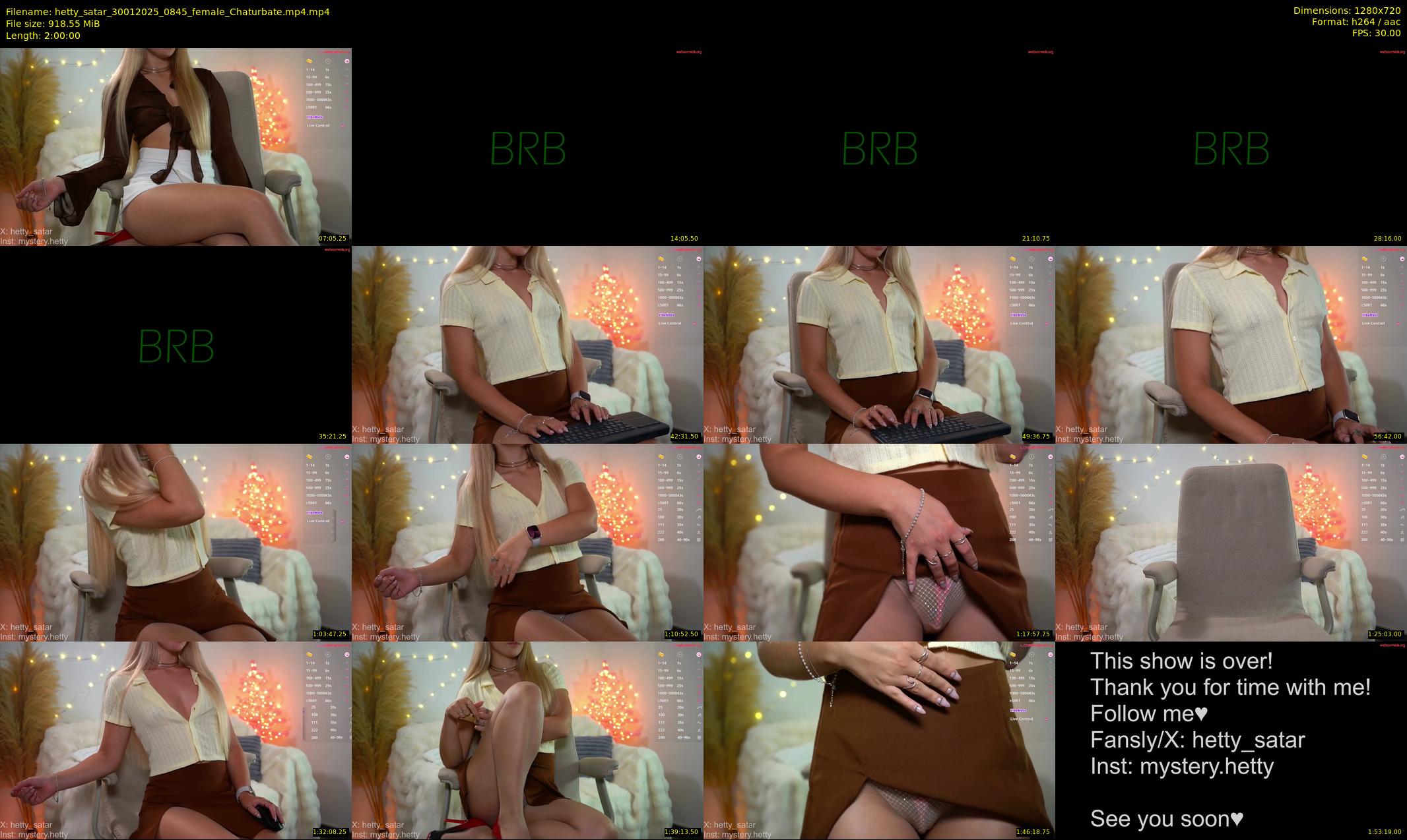 hetty_satar — 120 minute Chaturbate female cam show recording, 720p, Jan 30, 2025