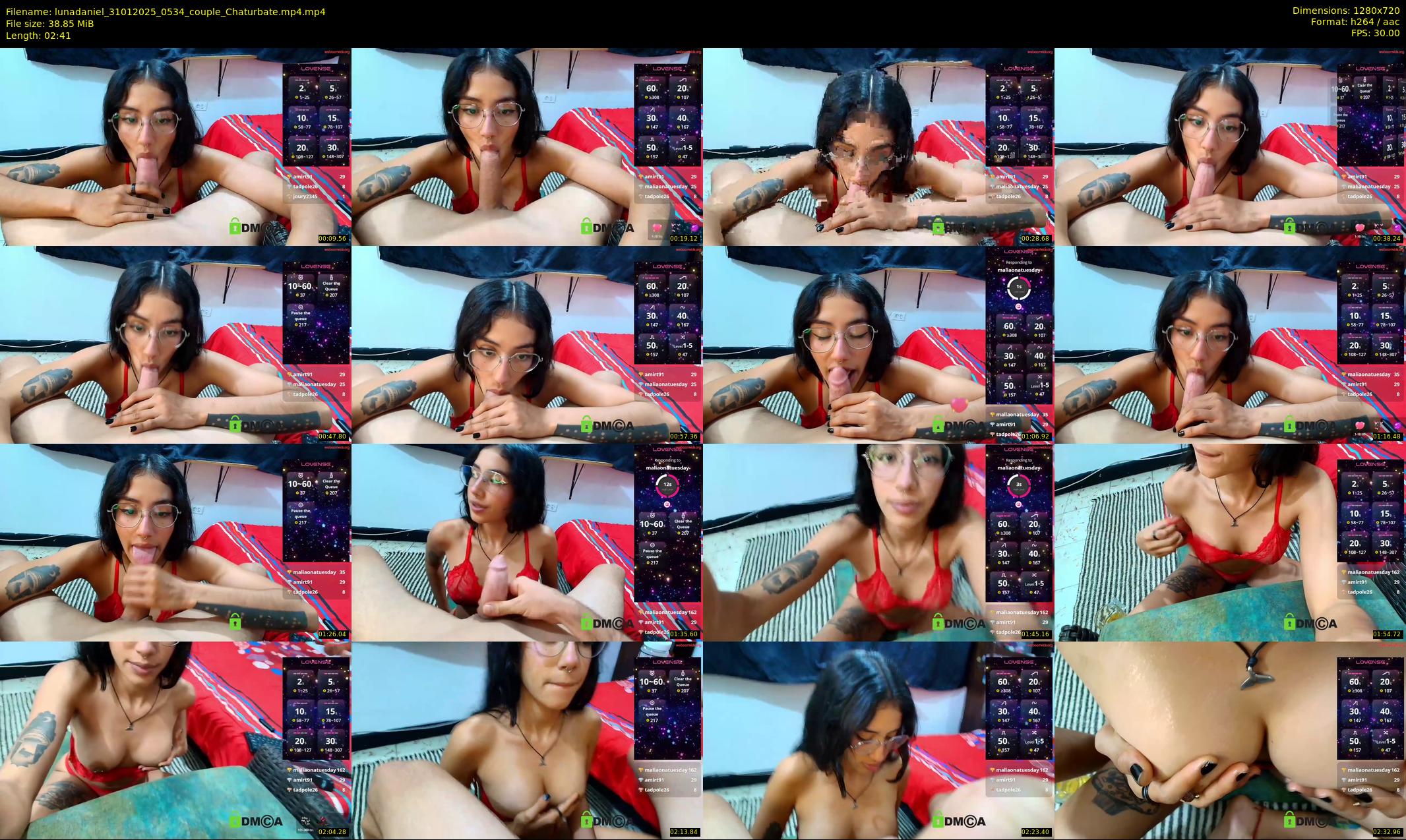 lunadaniel — 3 minute Chaturbate couple cam show recording, 720p, Jan 31, 2025
