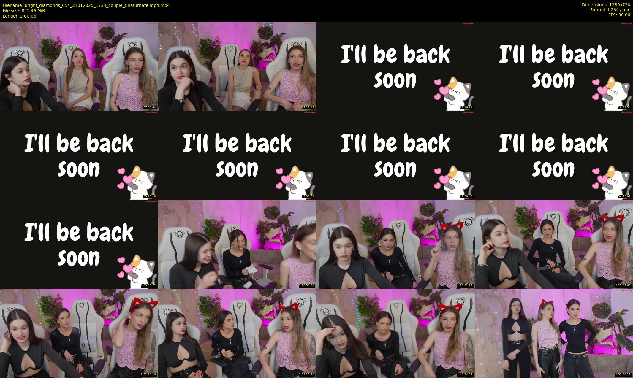 bright_diamonds_054 — 121 minute Chaturbate couple cam show recording, 720p, Jan 31, 2025