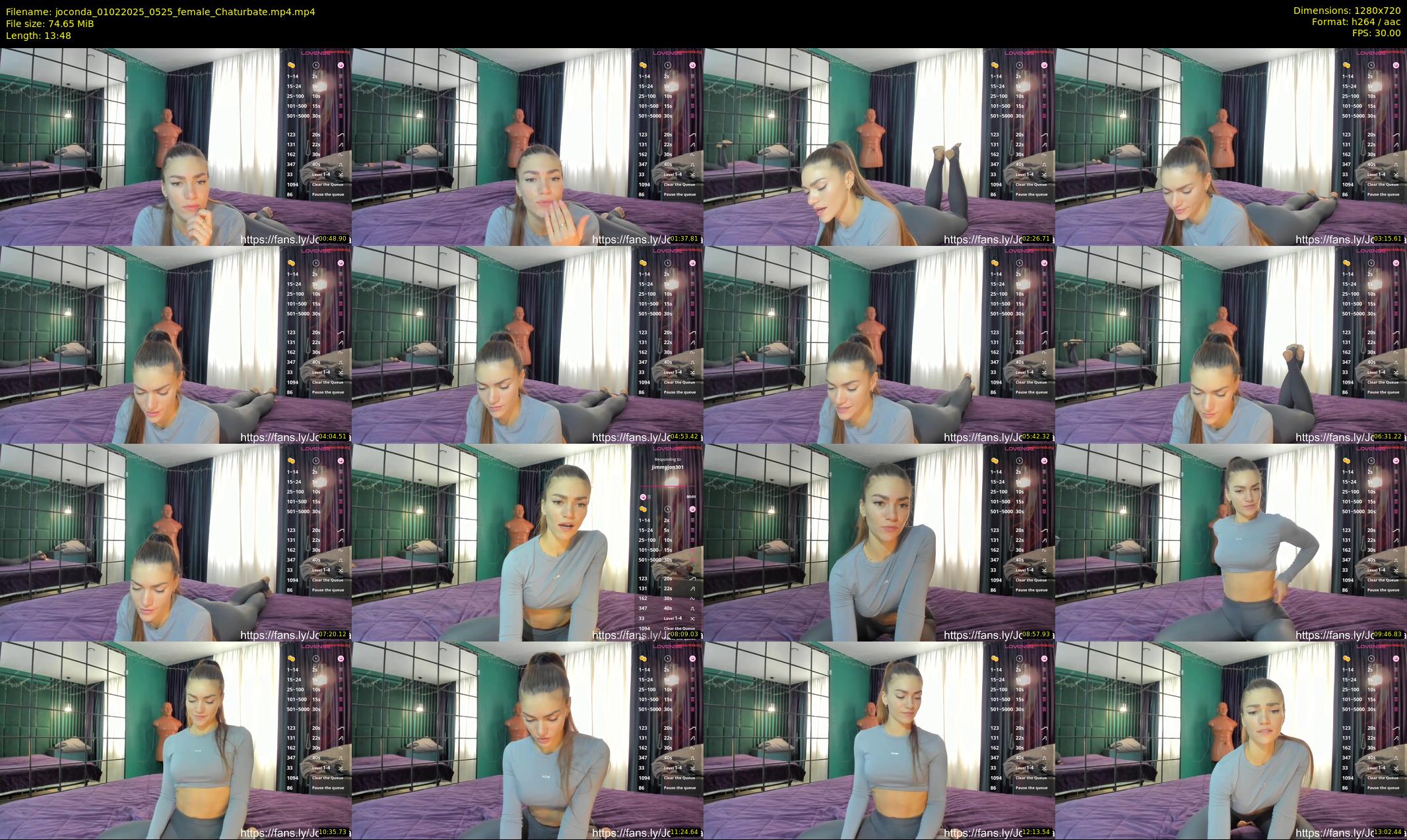 joconda — 14 minute Chaturbate female cam show recording, 720p, Feb 1, 2025