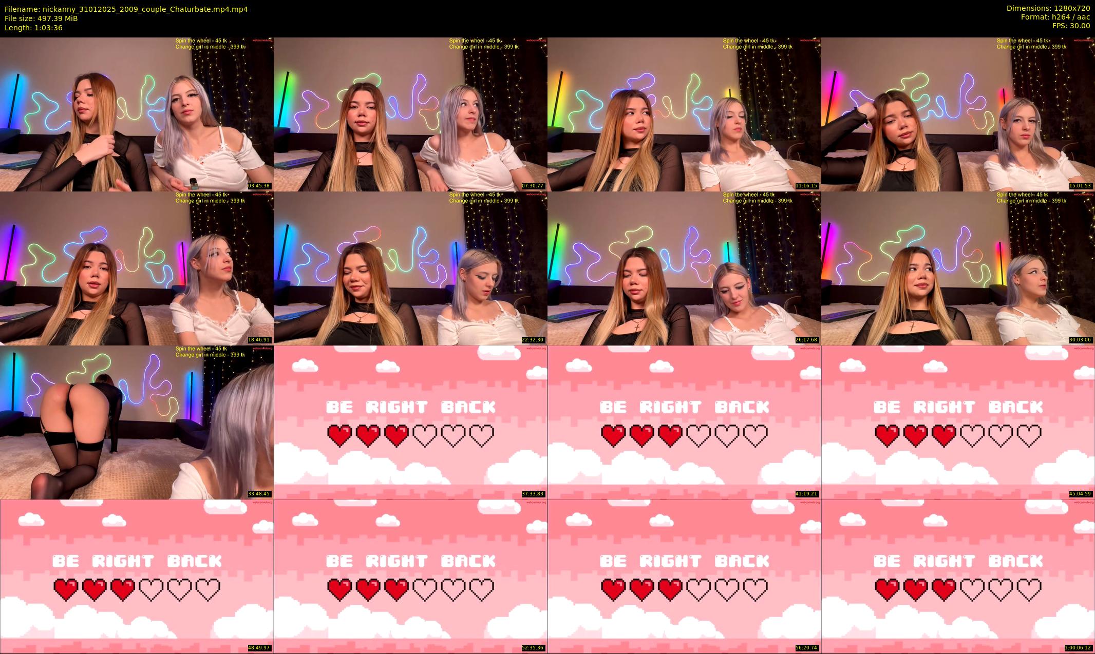 nickanny — 64 minute Chaturbate couple cam show recording, 720p, Jan 31, 2025