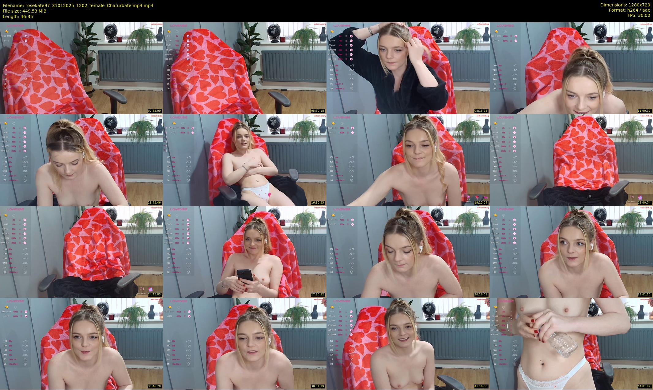 rosekate97 — 47 minute Chaturbate female cam show recording, 720p, Jan 31, 2025