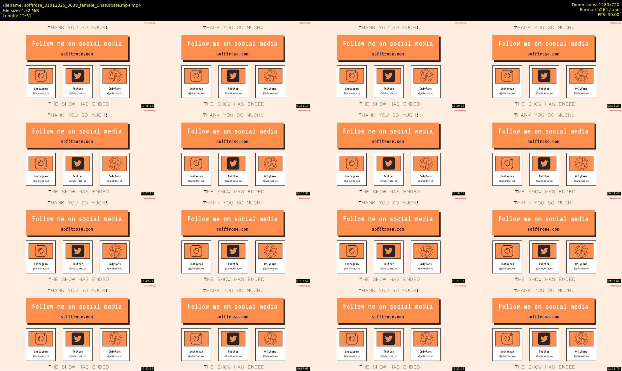 sofftrose — 13 minute Chaturbate female cam show recording, 720p, Jan 31, 2025
