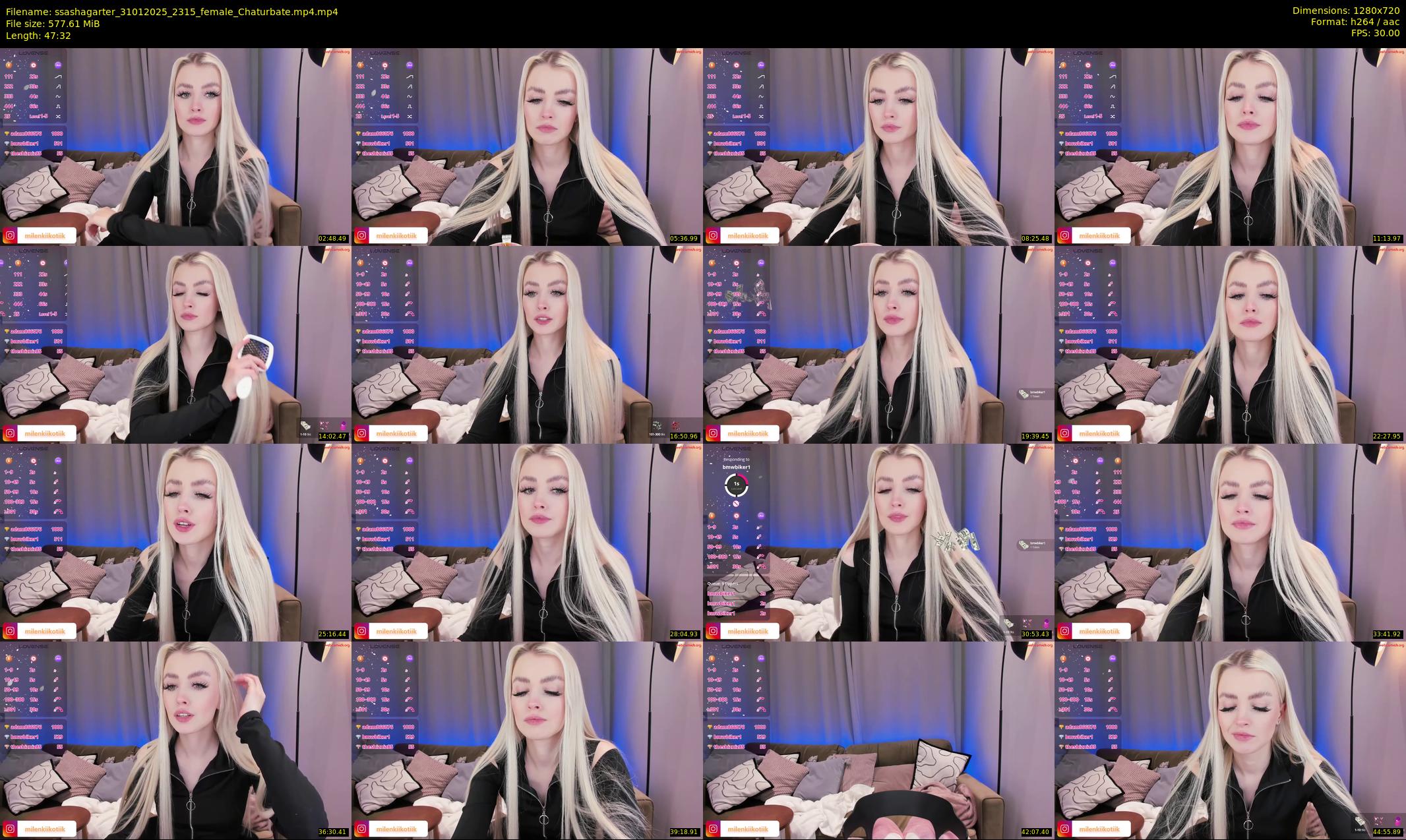 ssashagarter — 48 minute Chaturbate female cam show recording, 720p, Jan 31, 2025