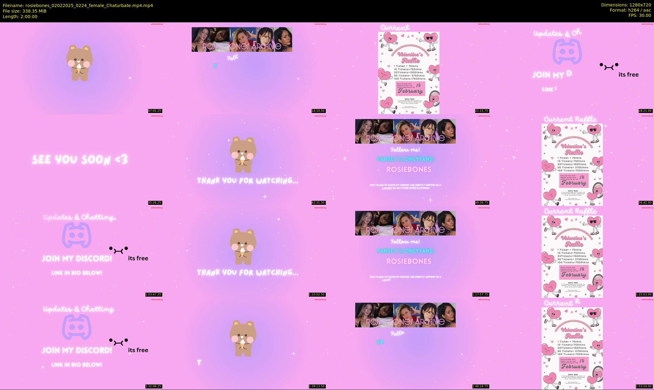 rosiebones — 120 minute Chaturbate female cam show recording, 720p, Feb 2, 2025