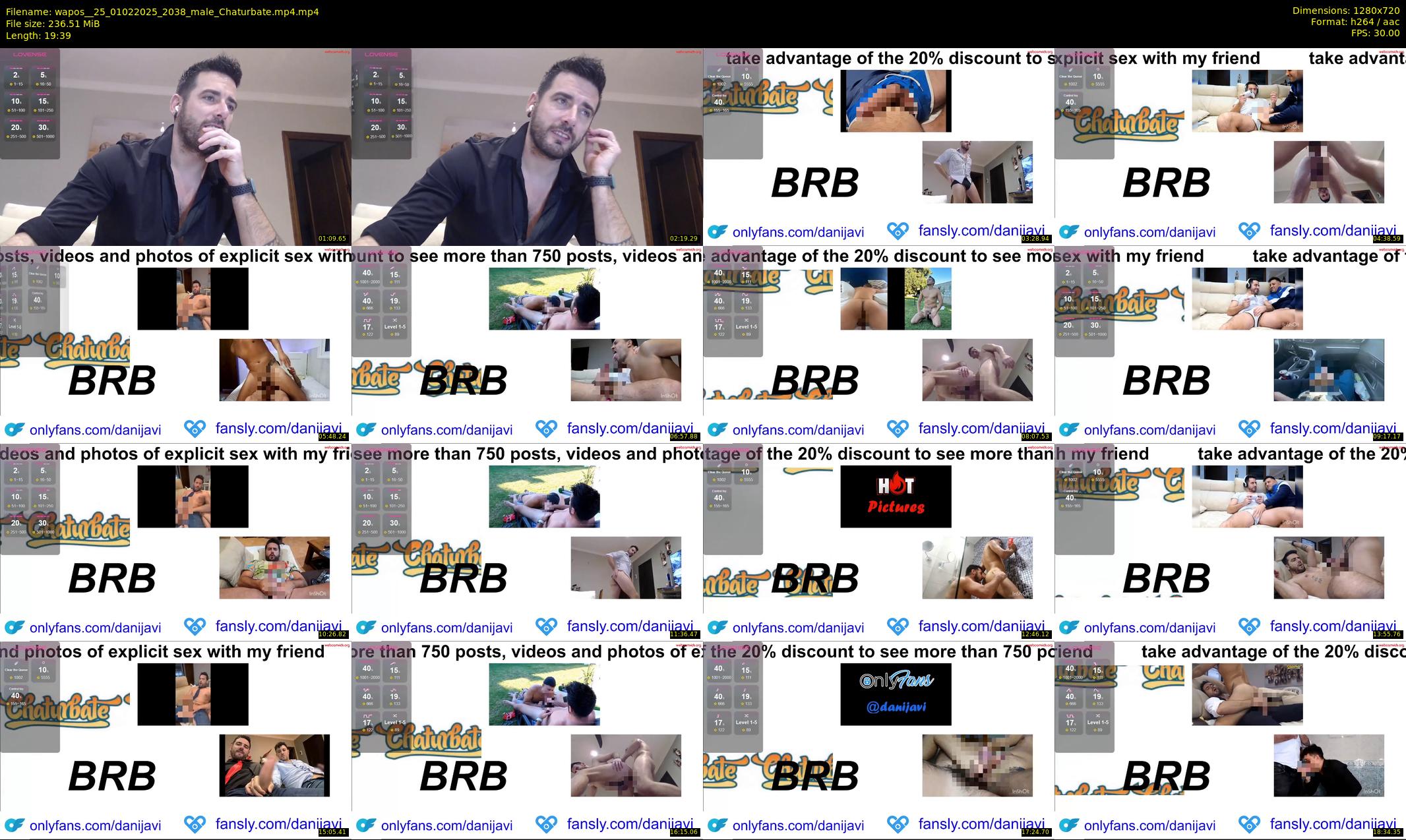 wapos__25 — 20 minute Chaturbate male cam show recording, 720p, Feb 1, 2025