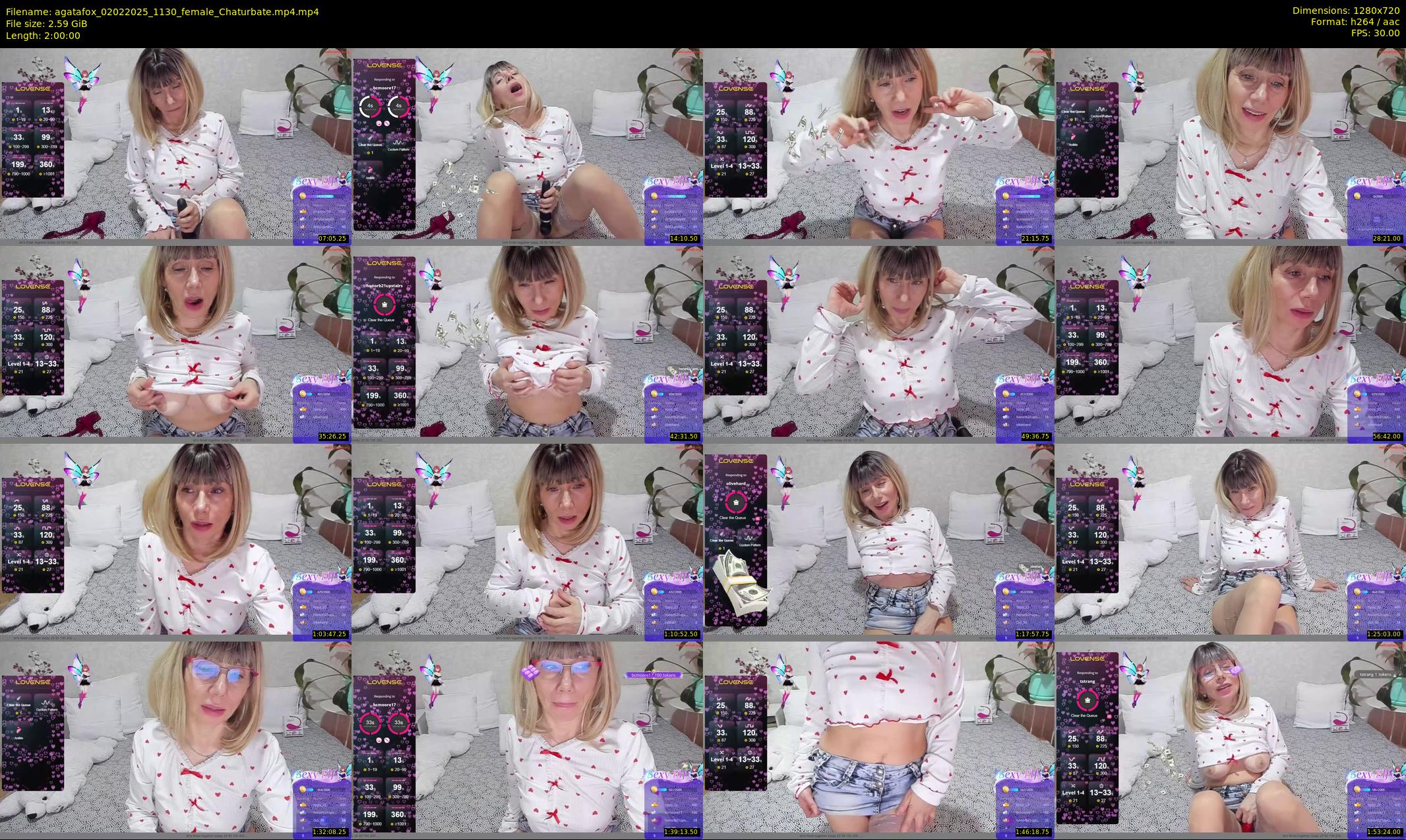 agatafox — 120 minute Chaturbate female cam show recording, 720p, Feb 2, 2025
