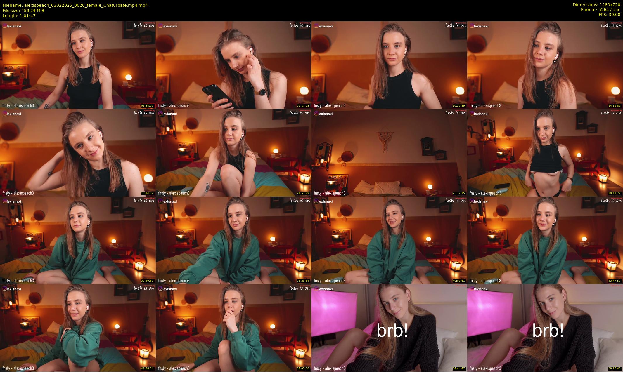 alexispeach — 62 minute Chaturbate female cam show recording, 720p, Feb 3, 2025